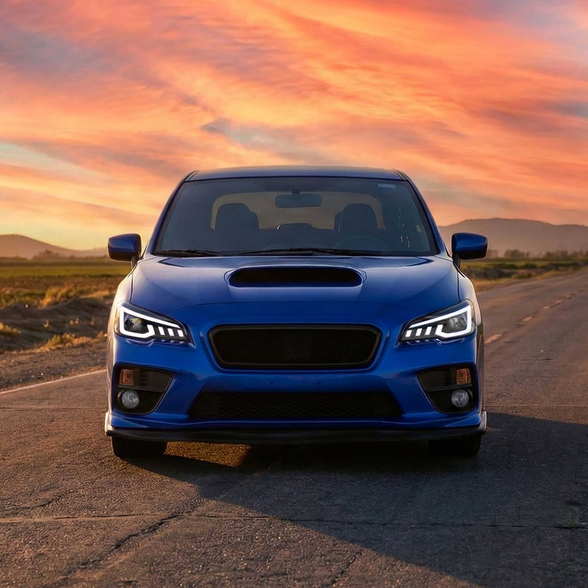 For Subaru Impreza WRX STI 2015-2021 Projector Headlights Sequential LED Switchback DRL Black Housing Clear Lens