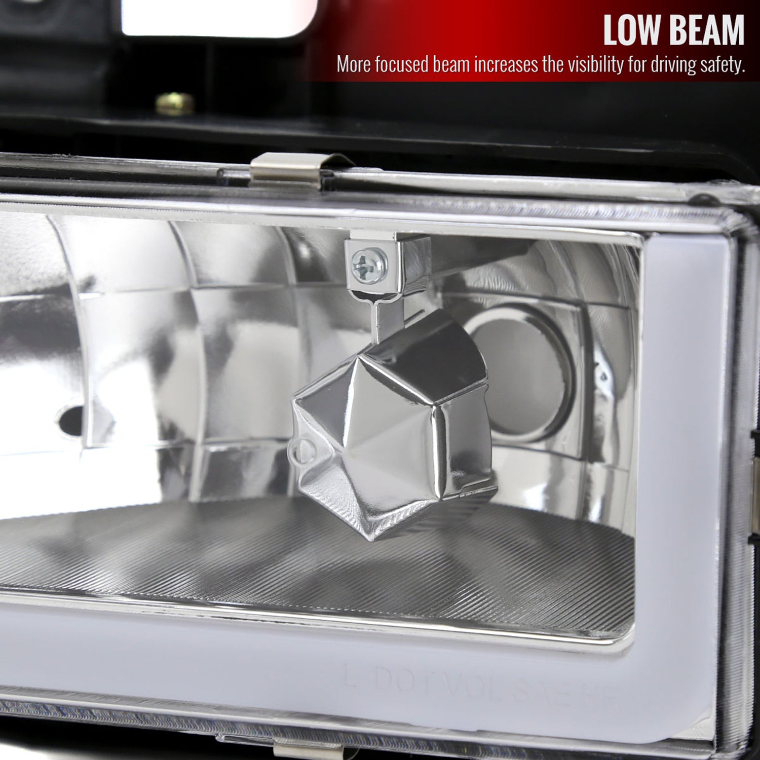 1988-1998 Chevy C/K C10/Tahoe/Sierra/Yukon/Suburban LED Headlights Chrome