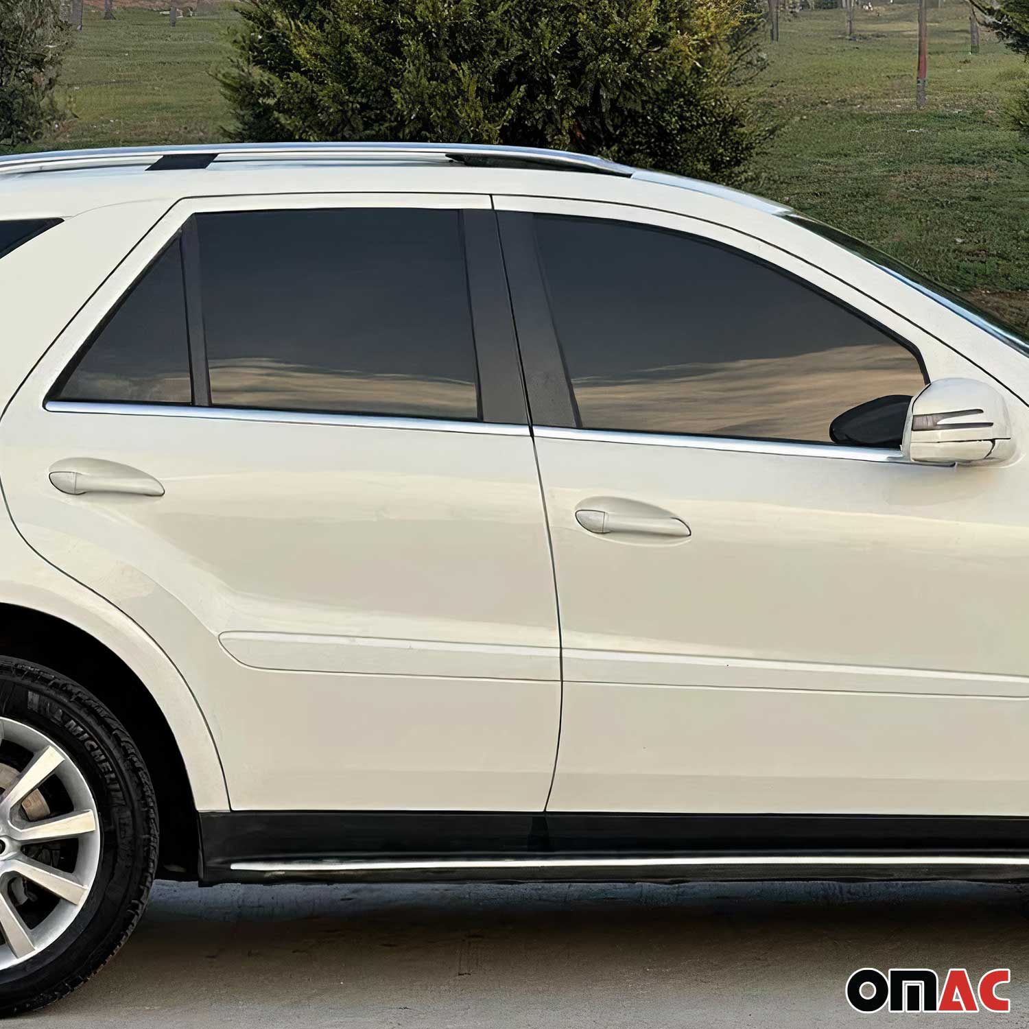 2005-2011 Mercedes M Class W164 Window Molding Trim Streamer S. Steel 4x