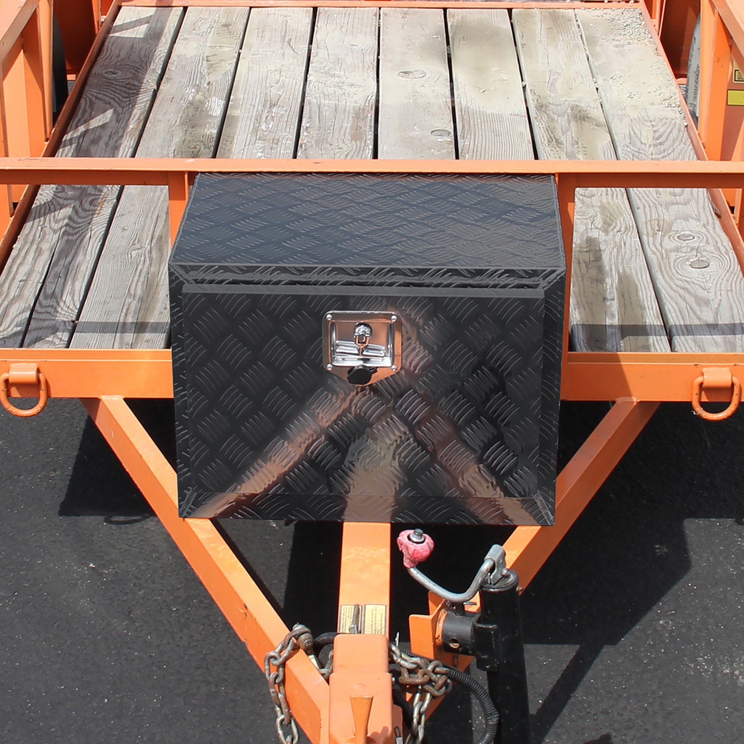 24" Heavy Duty Black Underbody Truck Tool Box w/ T-Handle Latch Lock & Keys