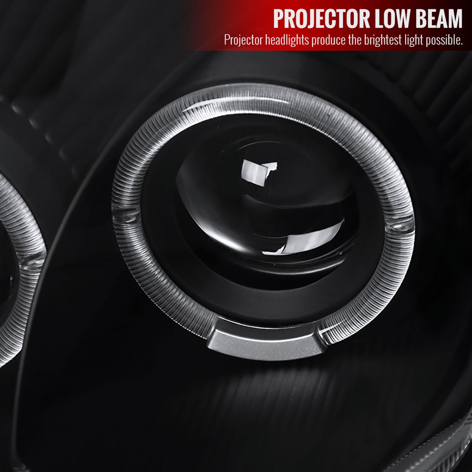 2000-2005 Mitsubishi Eclipse Dual Halo Projector Headlights Matte Black/Clear