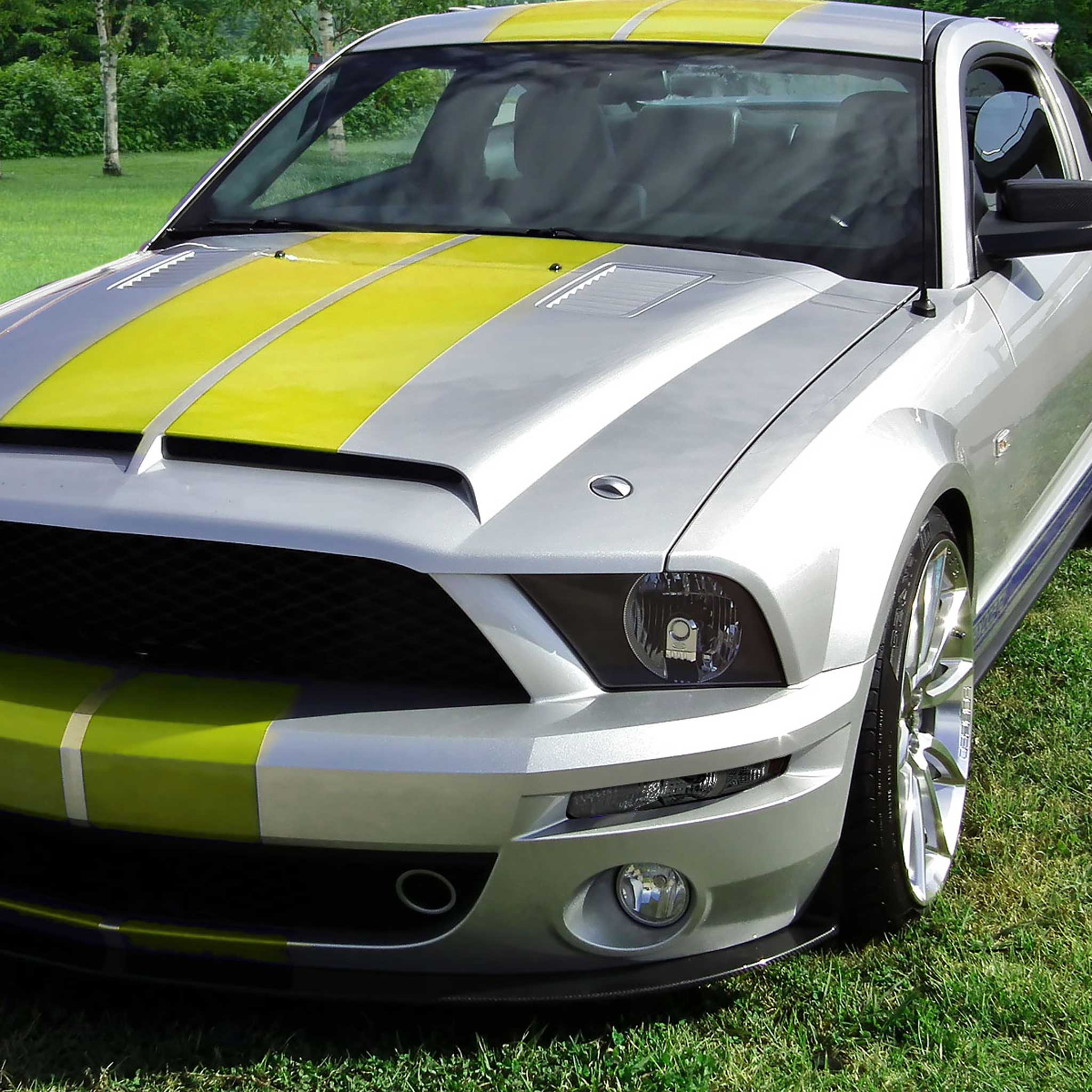 For Ford Mustang 2005-2009 Turn Signal Parking Lamp Chrome Housing Smoked Lens