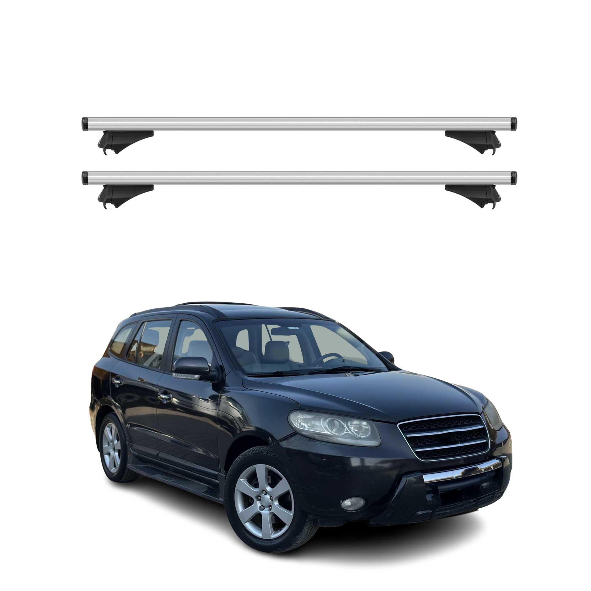 2007-2012 Hyundai Santa Fe Roof Rack Cross Bars Silver