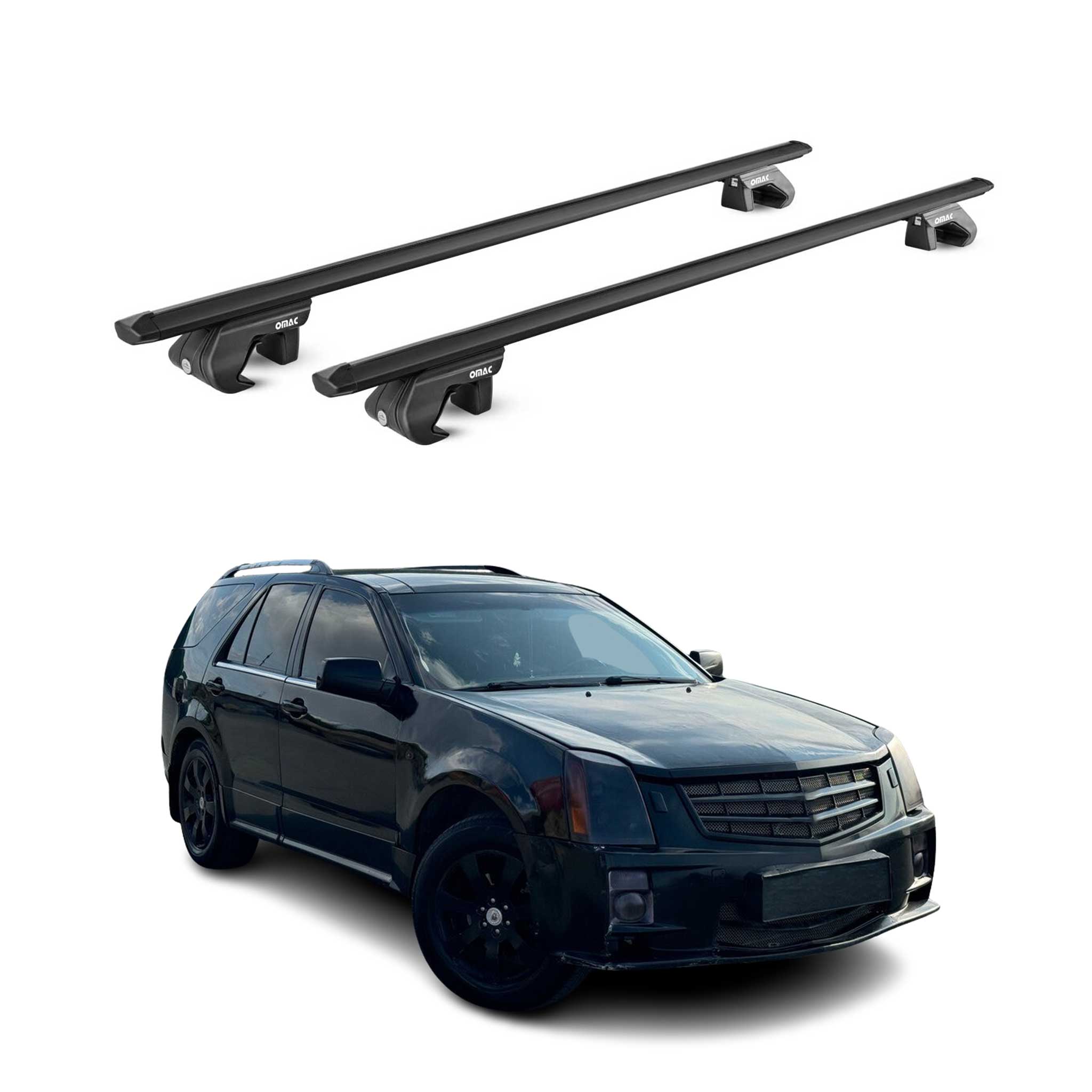 2004-2009 Cadillac SRX Roof Rack Cross Bars Black