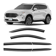 Clim Art Wind Deflectors for Hyundai Santa Fe 2019-2023 Tape-On Dark Smoke 6Pcs