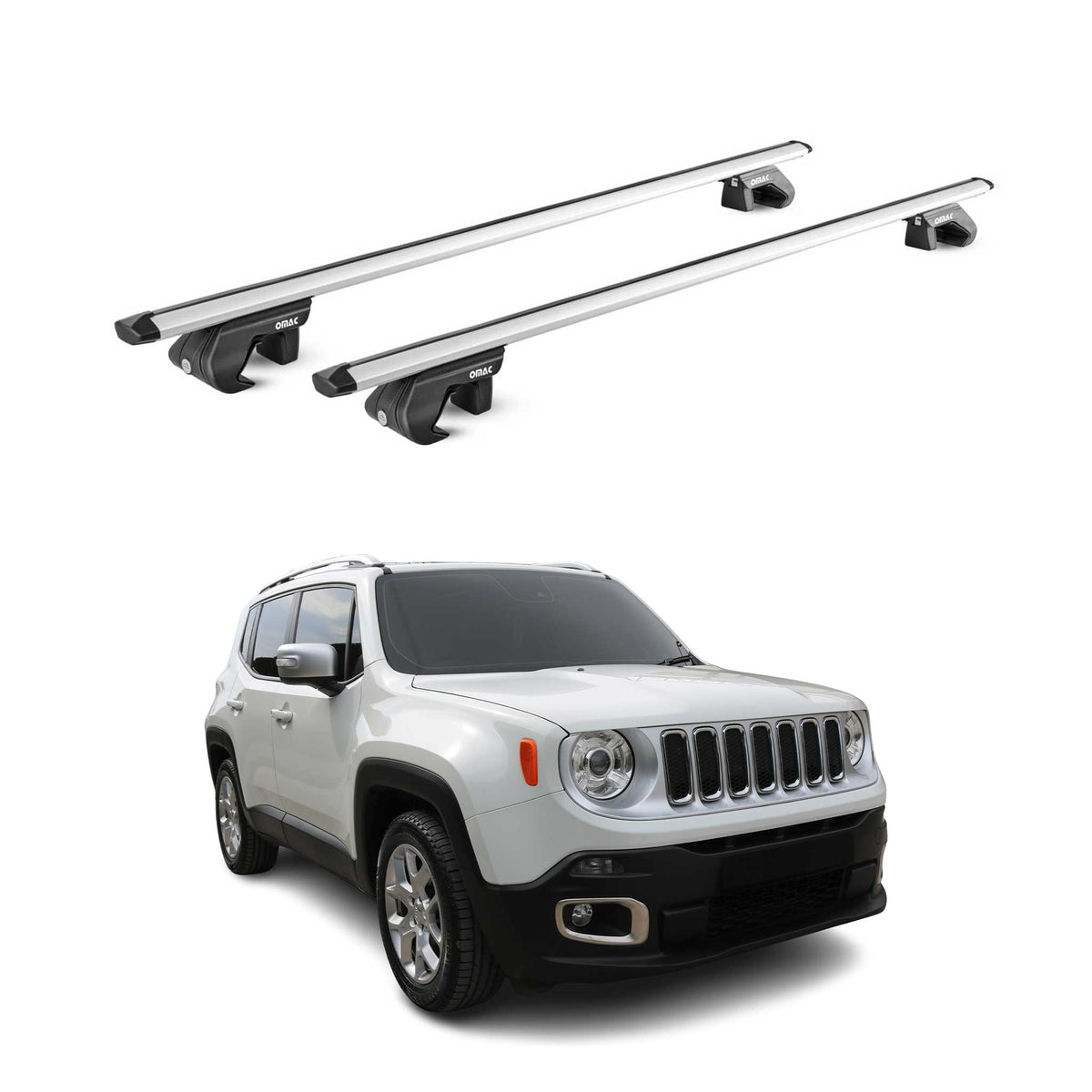 2015-2023 Jeep Renegade Roof Rack Cross Bars Silver