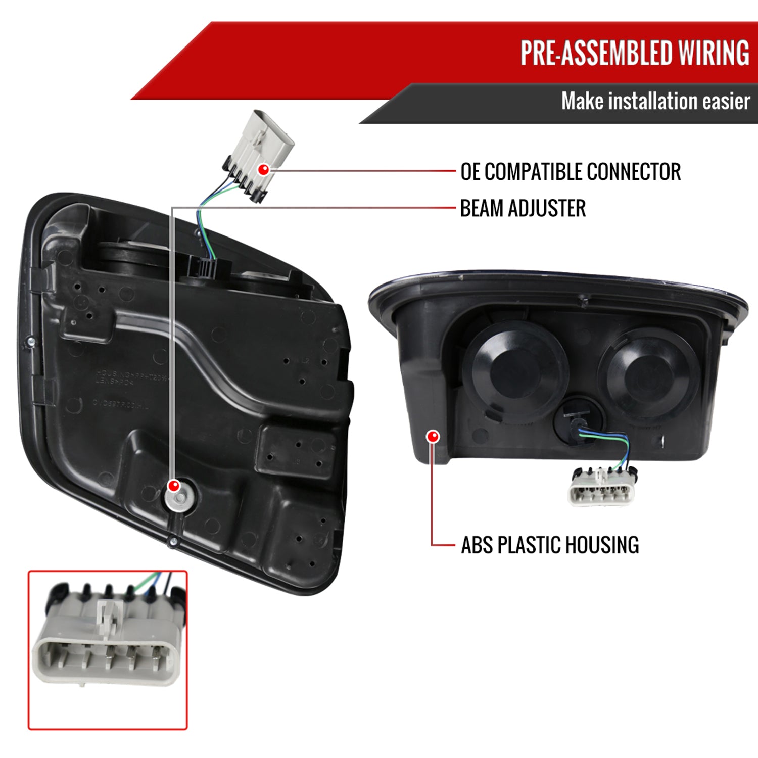 1997-2004 Chevy Corvette C5 H7 Projector Headlights Chrome/Smoke Lens