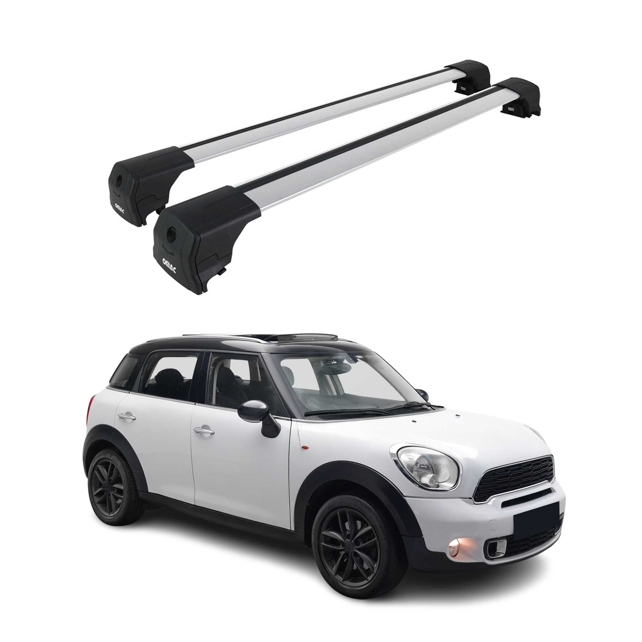 2011-2016 Mini Cooper Countryman R60 Roof Rack Cross Bars Silver