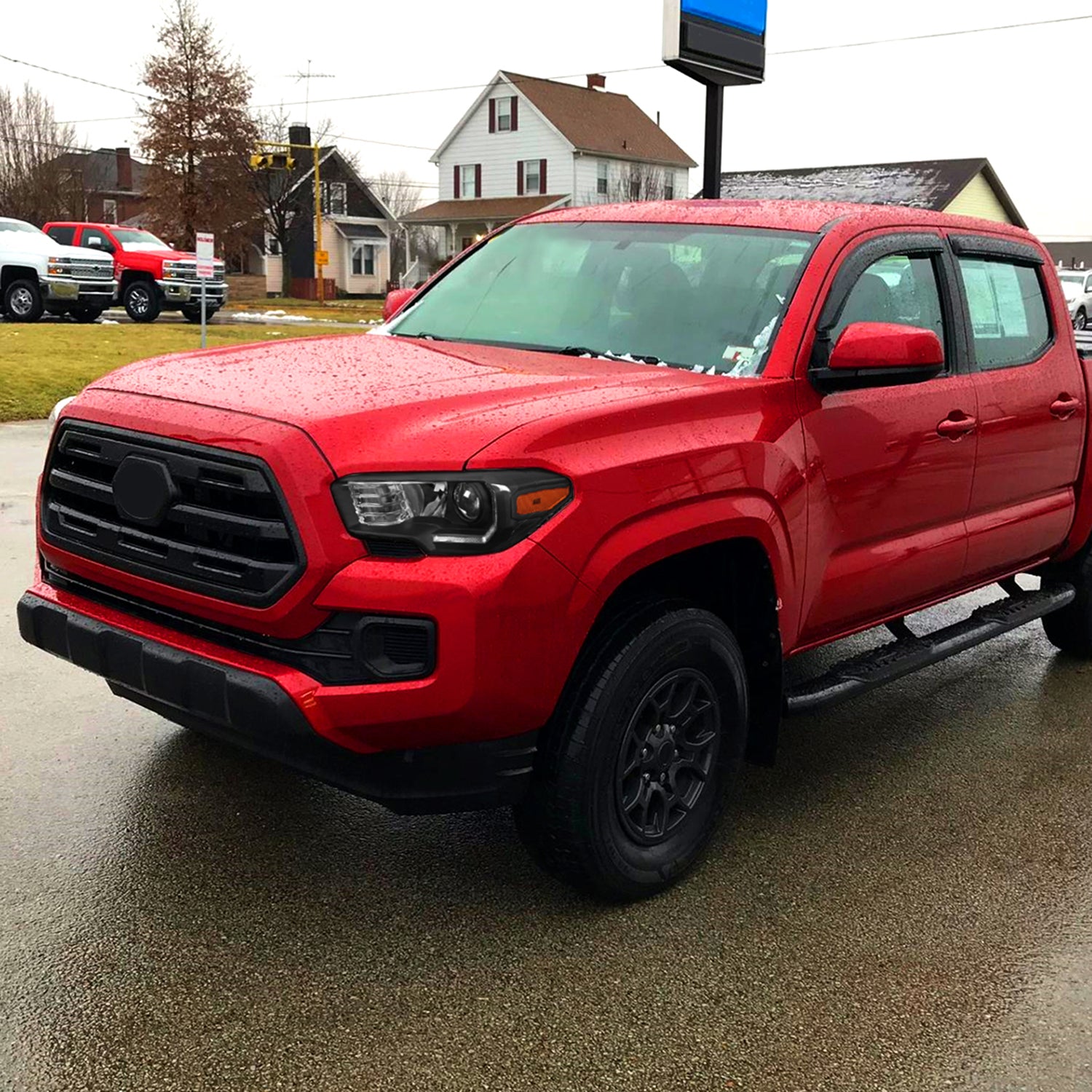 2016-2023 Toyota Tacoma LED Bar Projector Headlight Matte Black/Clear Lens