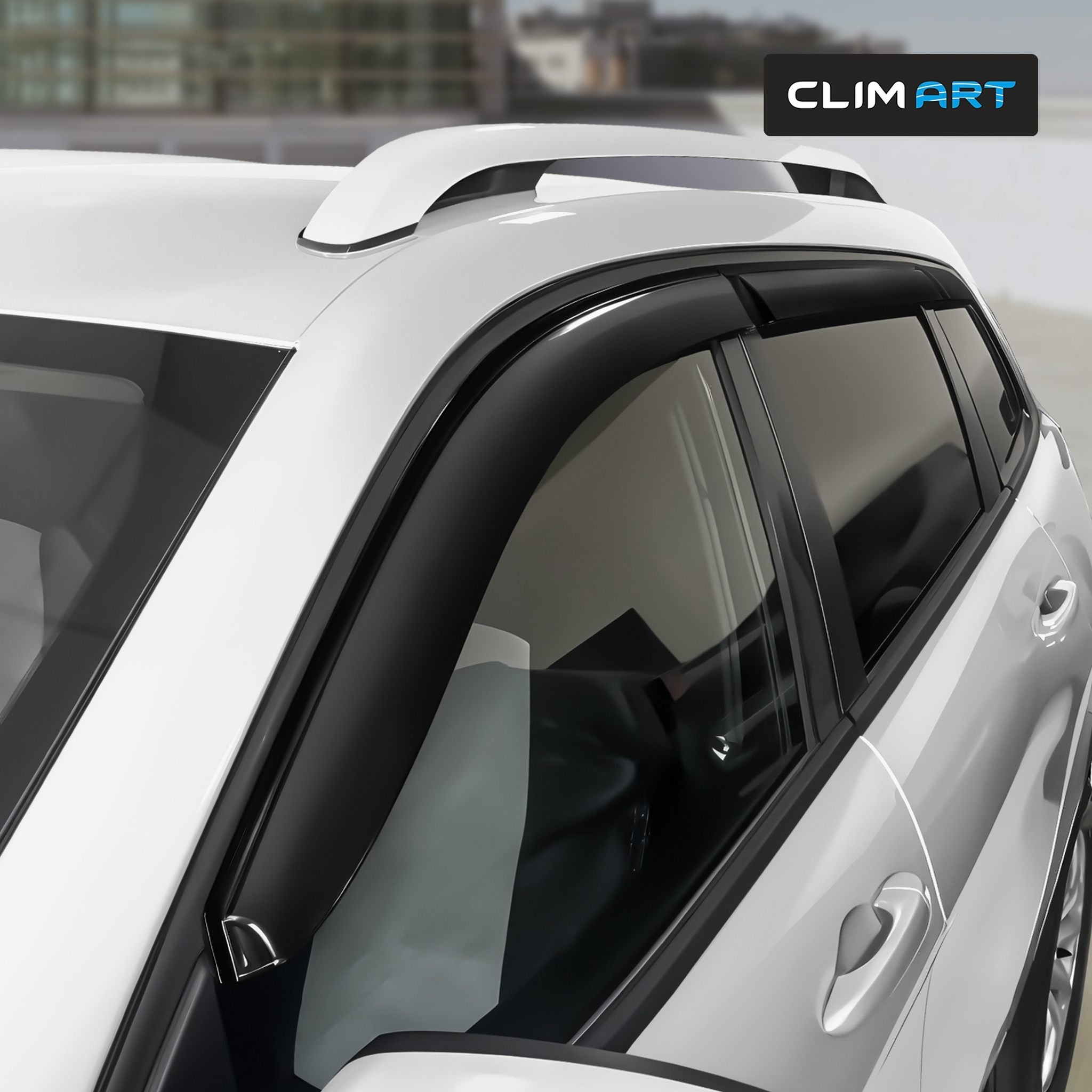 Clim Art Wind Deflectors for Jeep Cherokee 2014-2023 Tape-On Dark Smoke 6Pcs