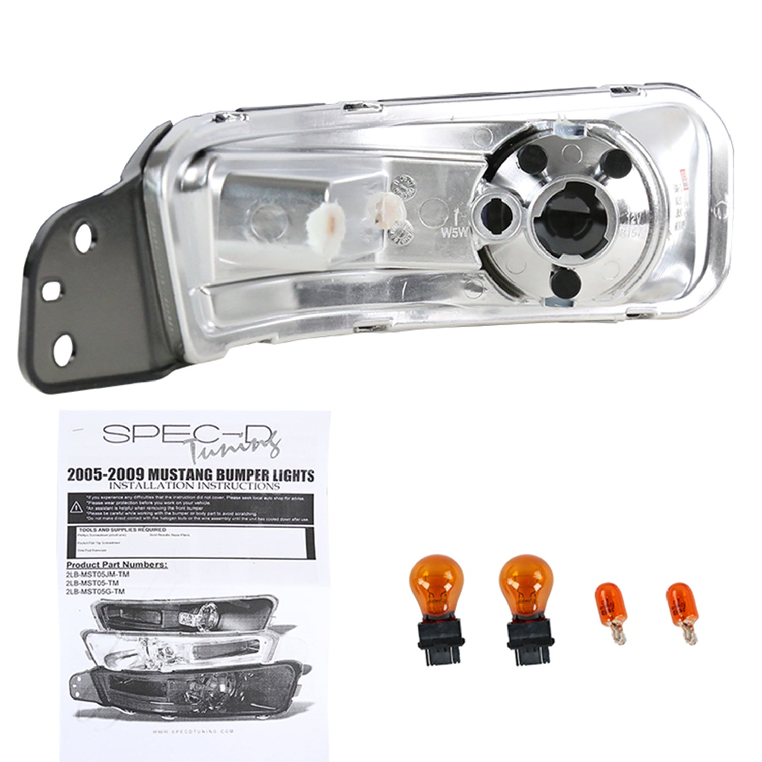 2005-2009 Ford Mustang Factory Style Bumper Lights Chrome Housing/Smoke Lens