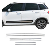 2014-2020 Fiat 500L Window Molding Trim Streamer Stainless Steel Silver 6Pcs