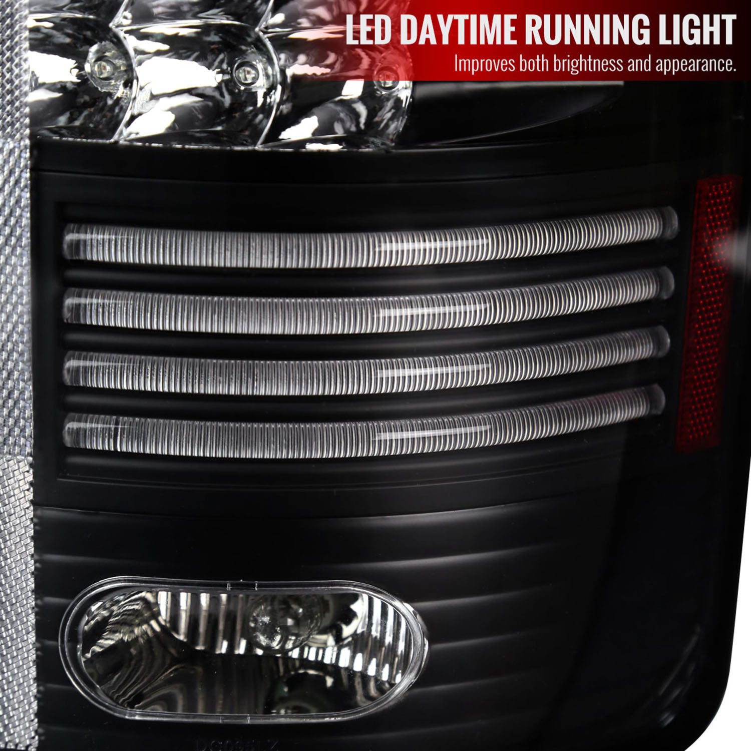 2002-2006 Dodge RAM LED Tail Lights Matte Black Housing/Clear Lens