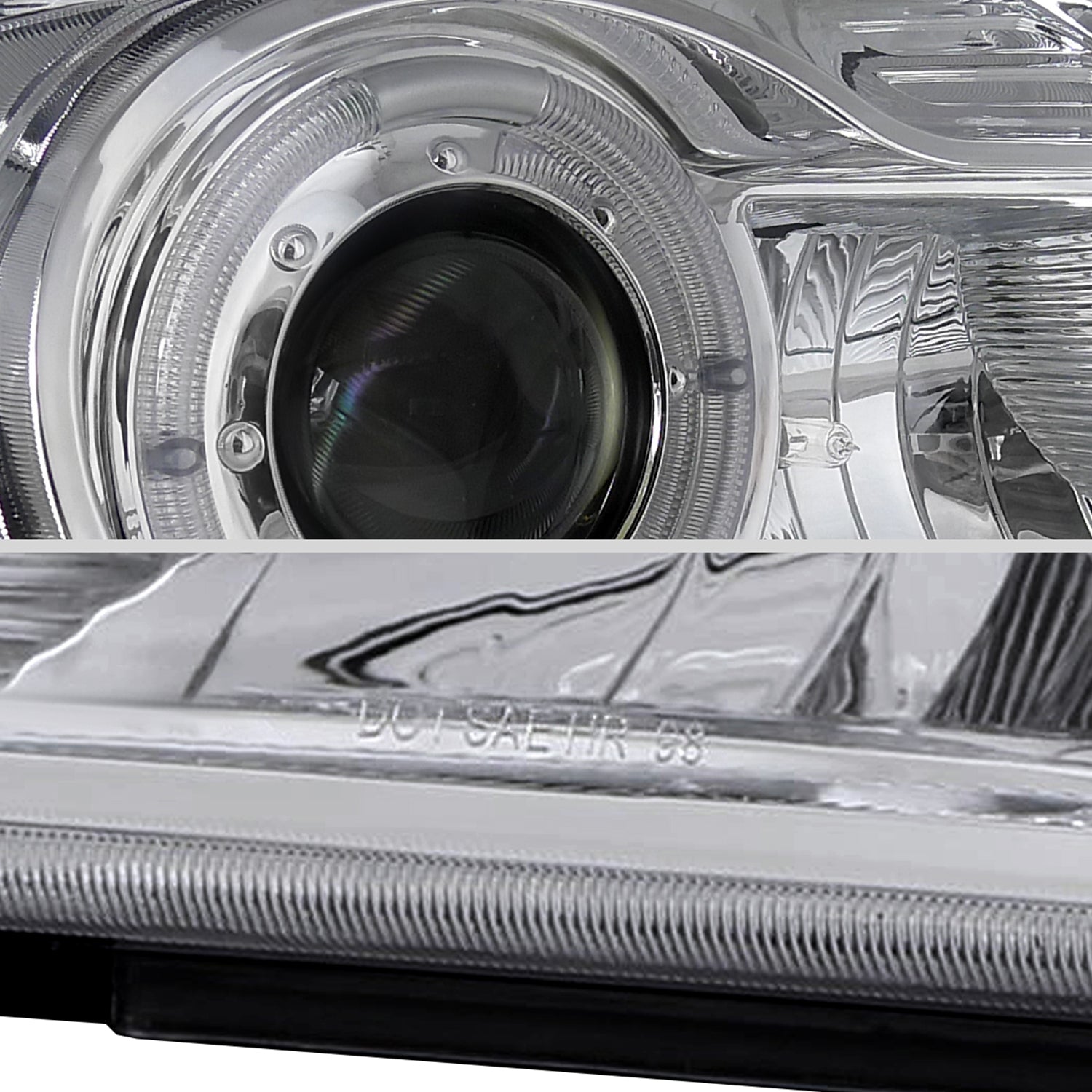 1998-2000 Ford Ranger Halo Projector Headlights Chrome Housing/Clear Lens