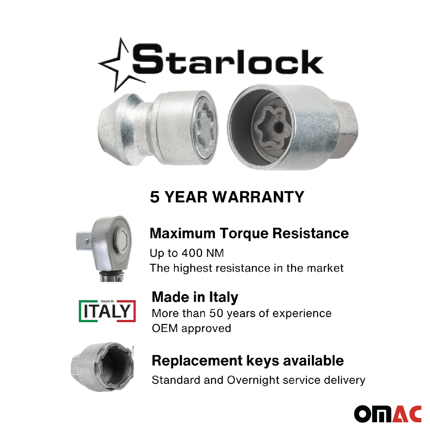 Wheel Lock Kit for Honda CR-V M12X1,5 Nut Galvanized Silver 4Locks & 1Key