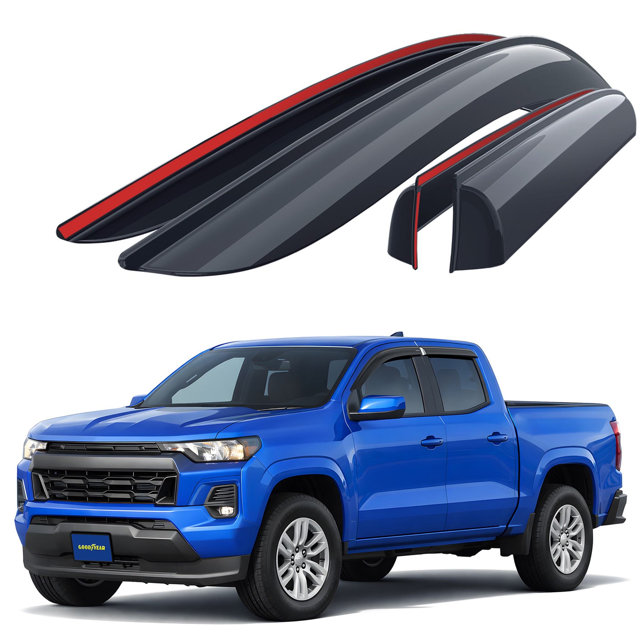 Goodyear Wind Deflectors for Chevrolet Colorado 2023-2026 Crew Cab Smoke 4Pcs