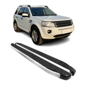 2008-2015 Land Rover LR2 Running Boards Side Steps Silver & Black