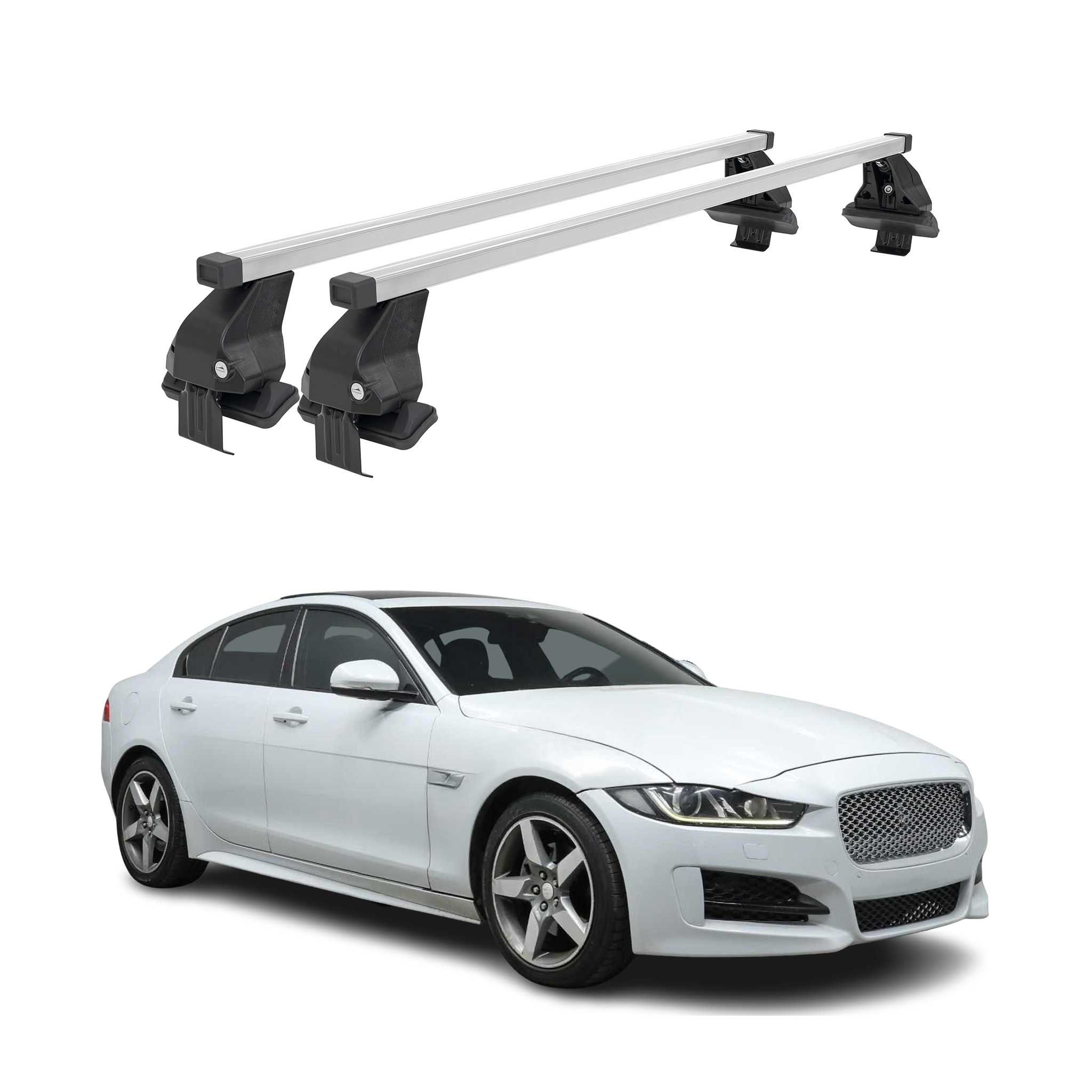 2017-2020 Jaguar XE Roof Rack Cross Bars Silver