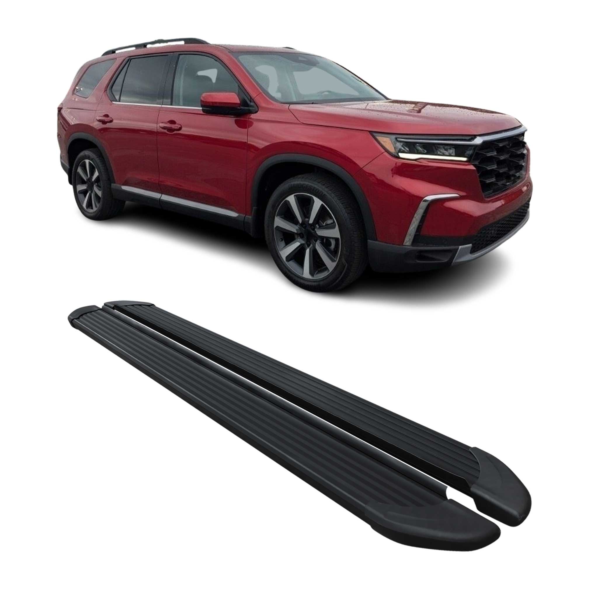 2023-2025 Honda Pilot IV Nerf Bars Side Steps Running Boards Black 2Pcs