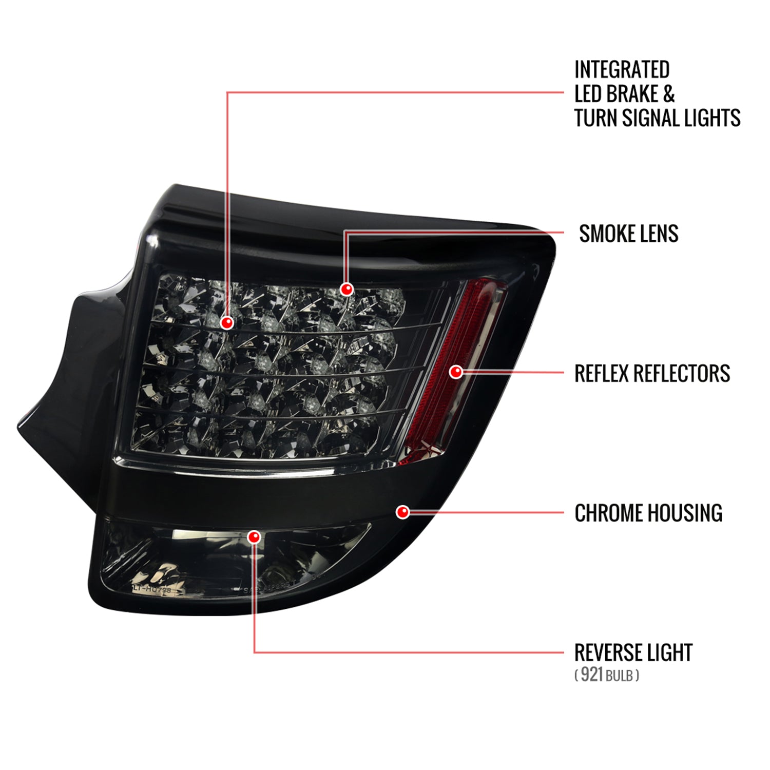 2000-2005 Toyota Celica LED Tail Lights Chrome Housing/Smoke Lens