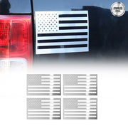 US American Flag 4 Pack Brushed Chrome Decal Car Sticker Emblem Stainless Steel