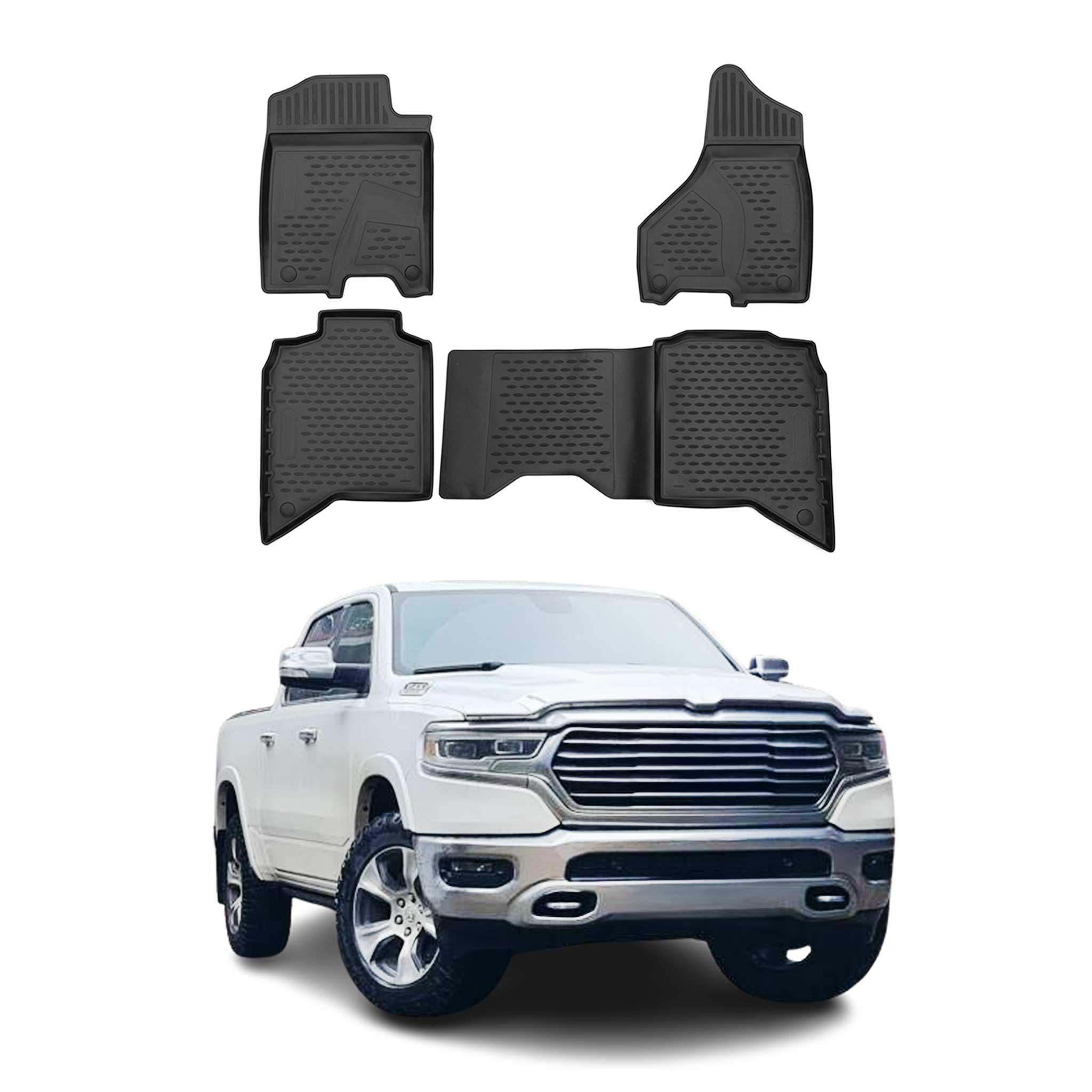 2019-2024 Dodge Ram Quad Cab 2500 3500 Floor Mats Liners Full Set All Weather