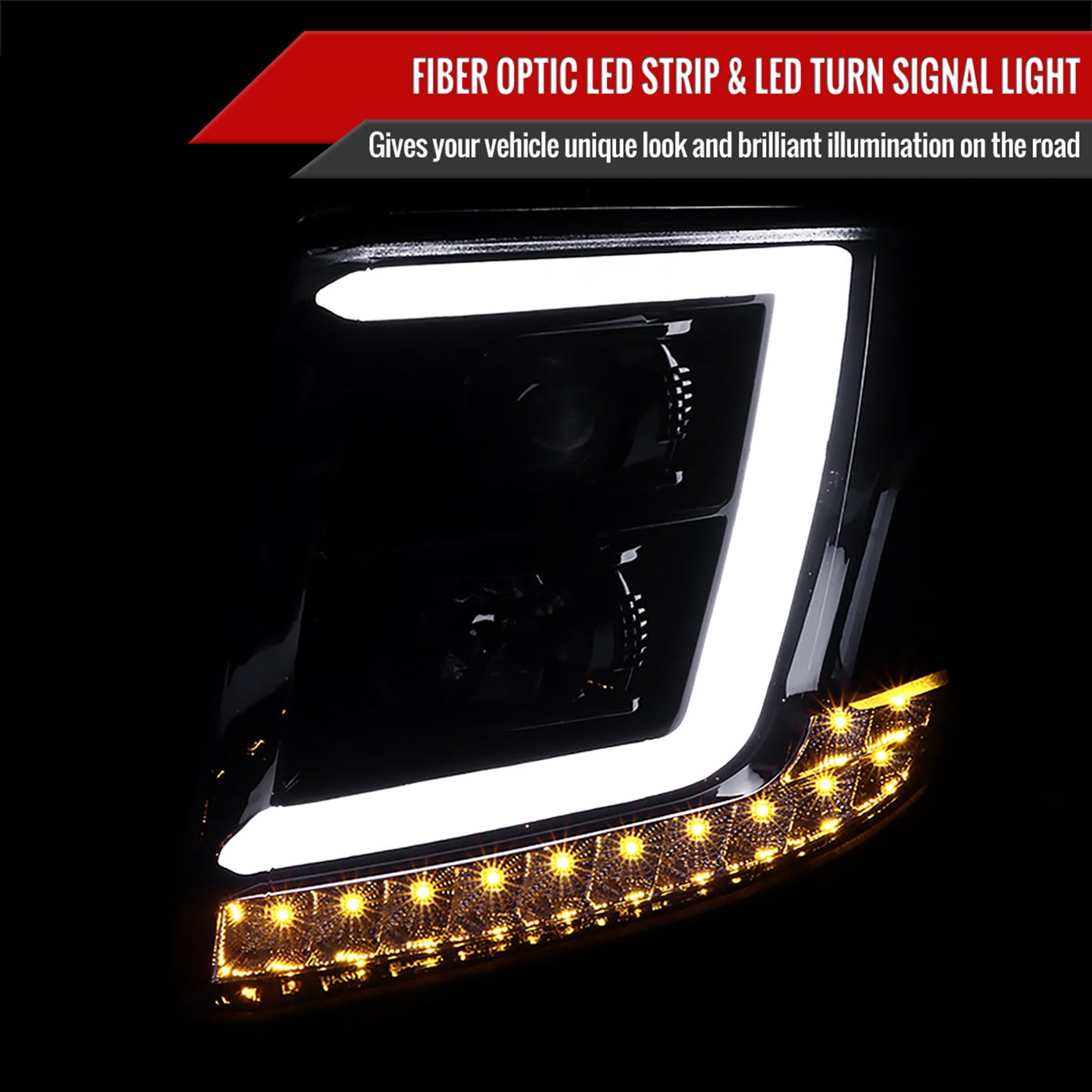 2015-2020 Chevy Tahoe Suburban/ Suburban 3500HD Headlights LED Signal Smoke