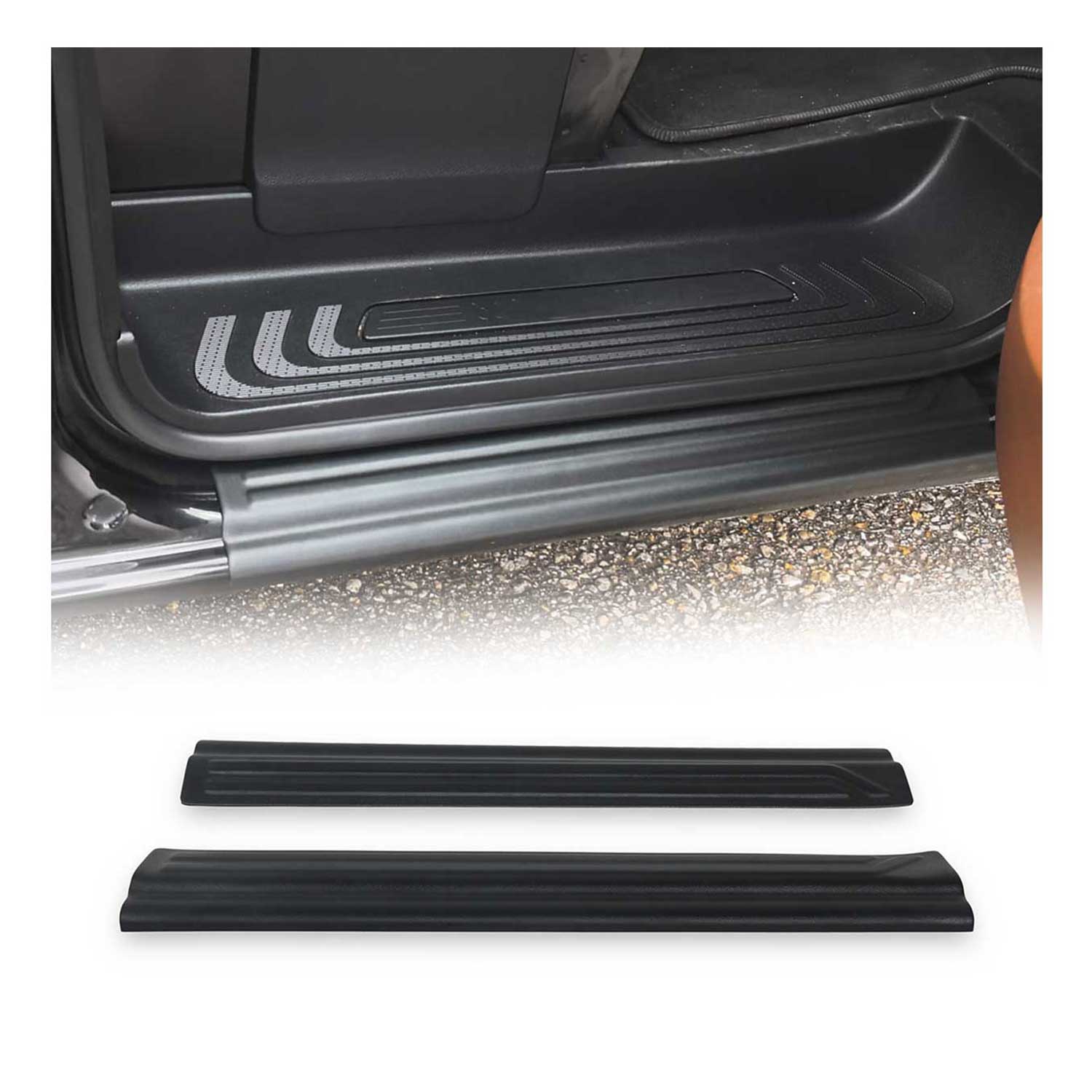 2016-2024 Mercedes Metris Door Sill Scuff Plate Scratch Protector ABS Black