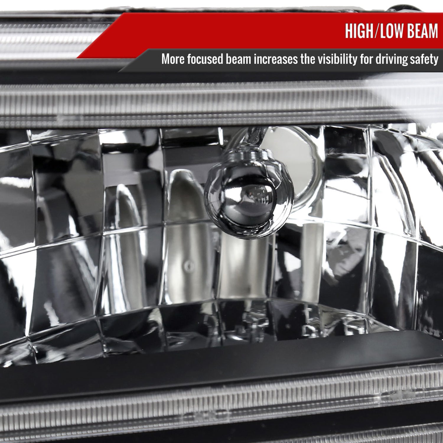 1999-2004 Ford F-250/350/450/550/Excursion Headlights Dual LED C-Bar Black