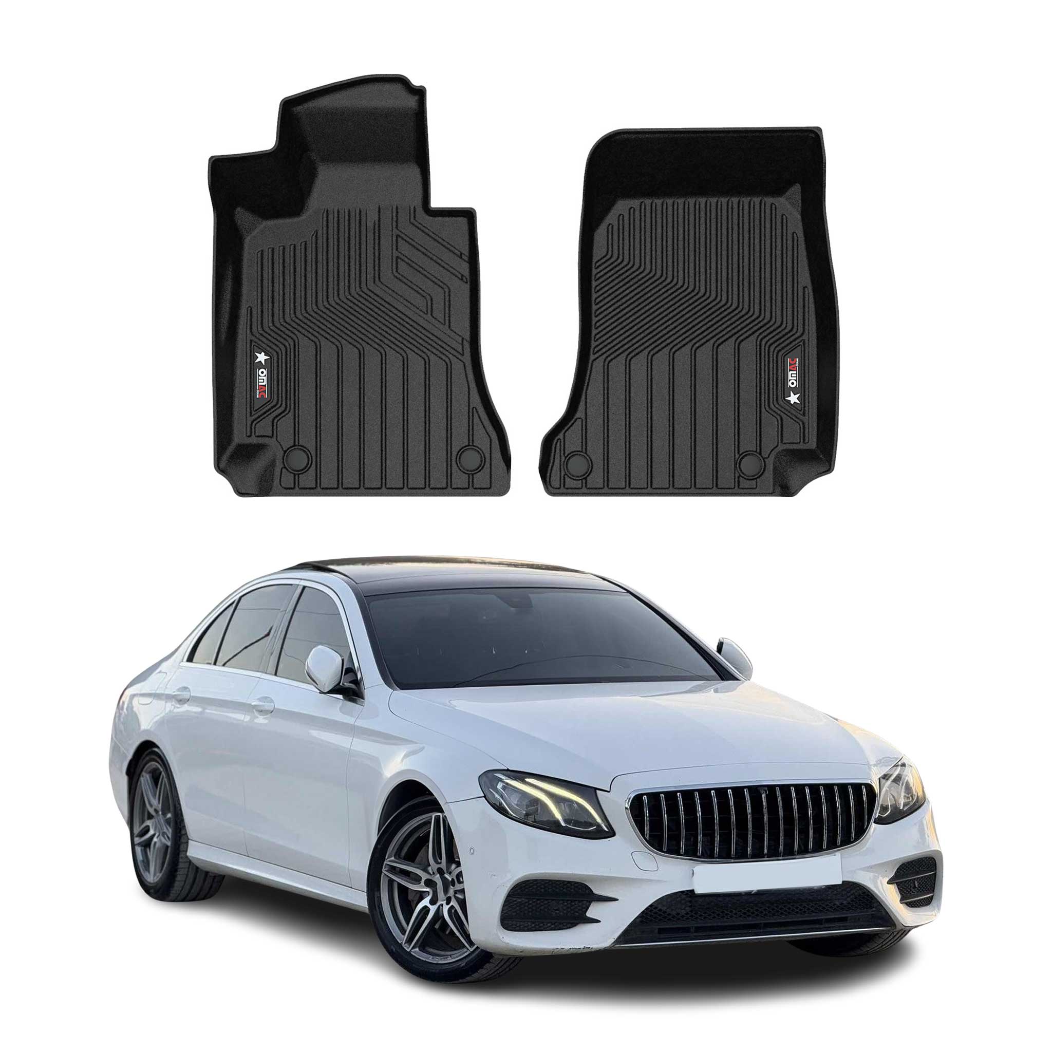 2017-2023 Mercedes E Class W213 Sedan Premium Floor Mats Liners First Row Front Black
