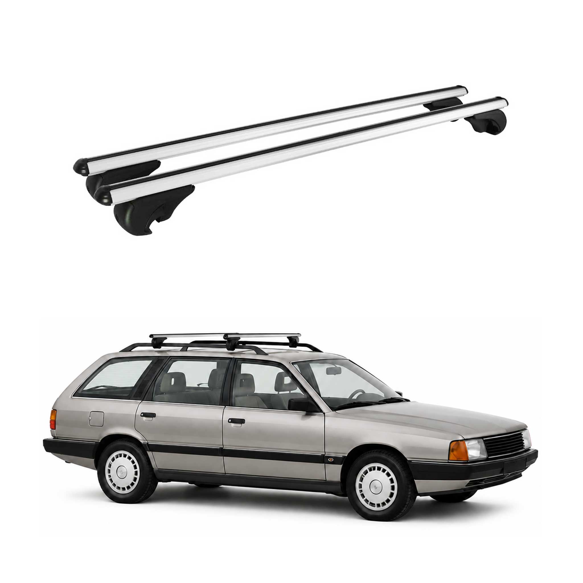 Roof Rack Cross Bars Luggage Carrier for Audi 5000S Avant 1984-1991 TÜV Gray 2x