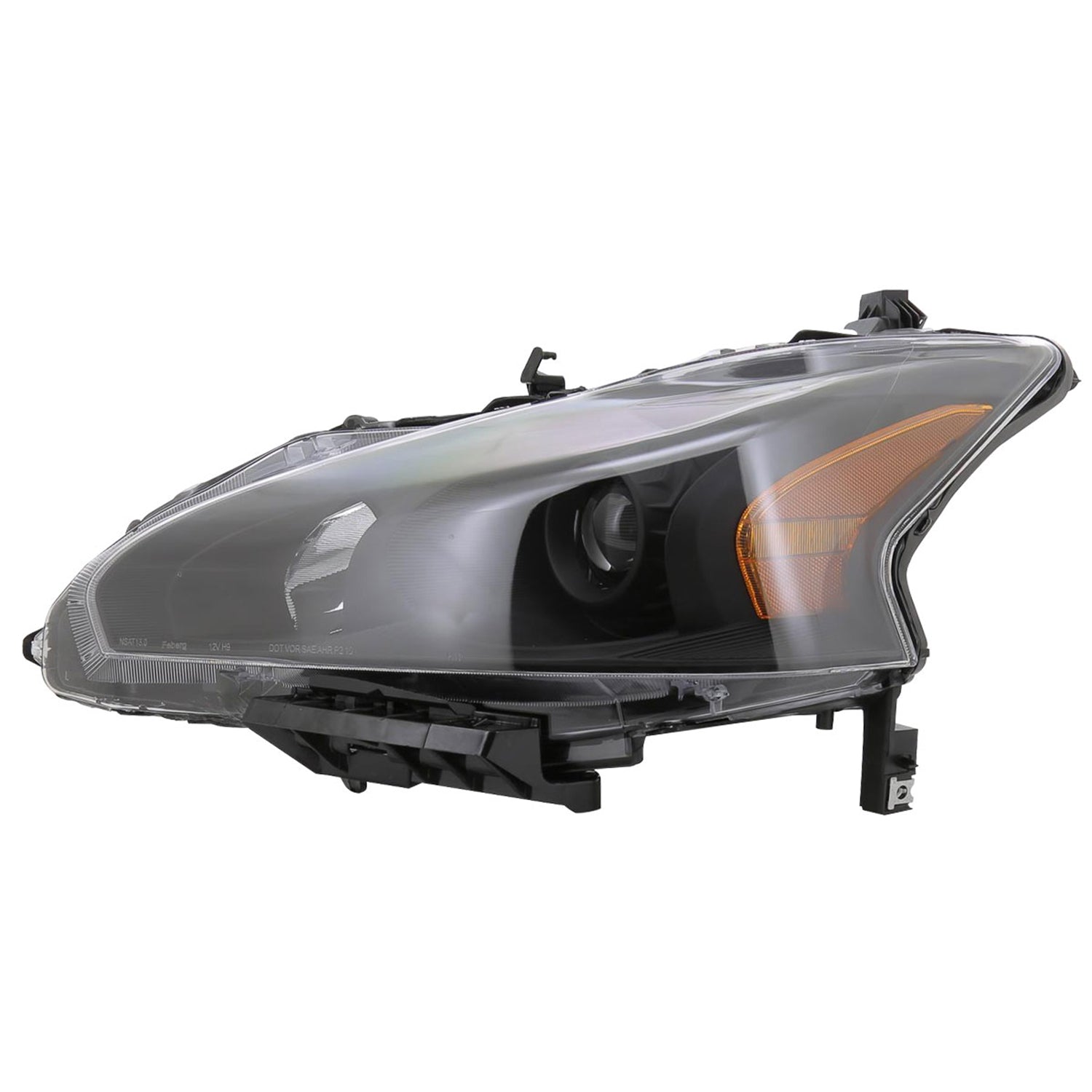 2013-2015 Nissan Altima Sedan Projector Headlights Amber Reflectors Matt Black