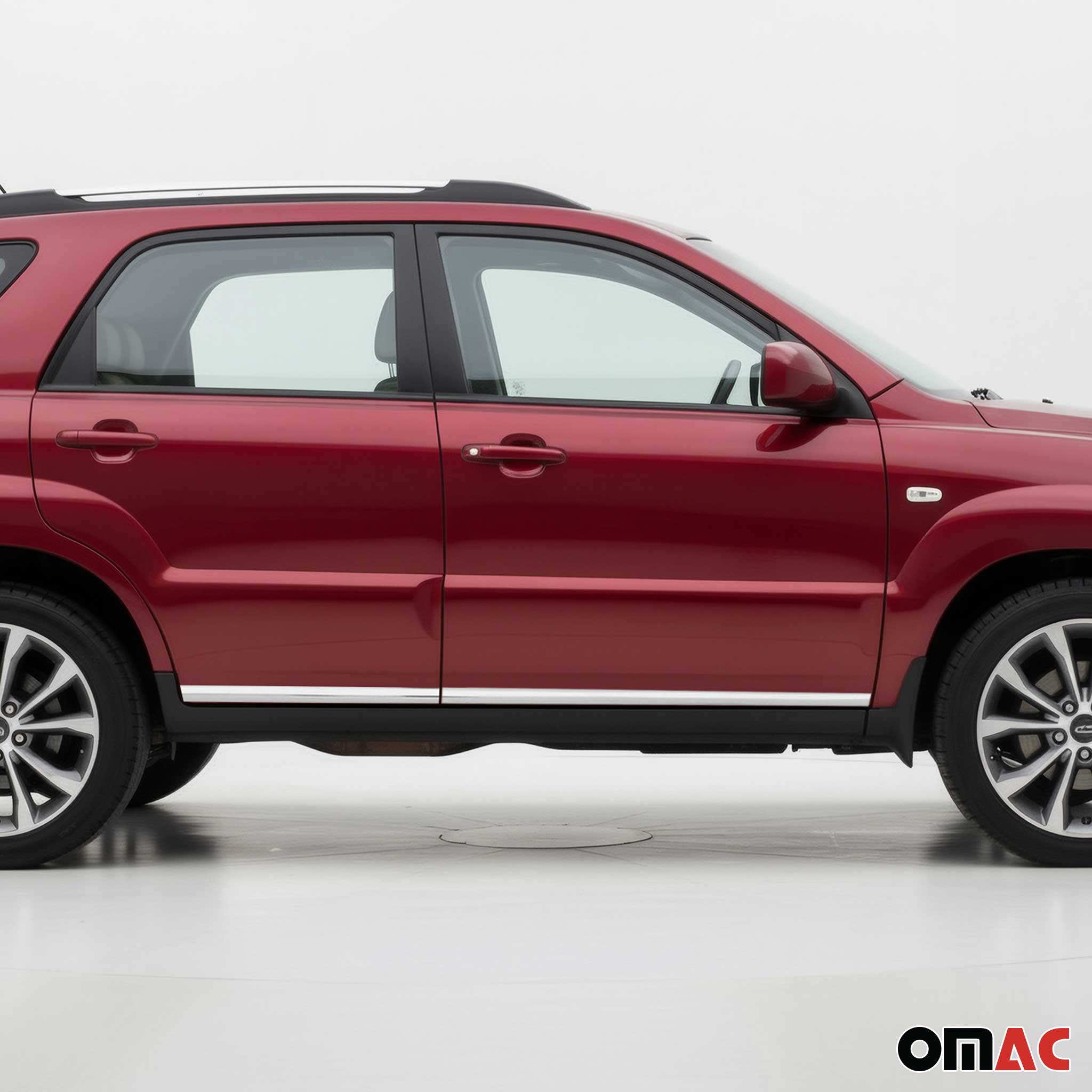 2011-2016 Kia Sportage Side Door Molding Trim Skirt Garnish Stainless Steel Silver 4Pcs