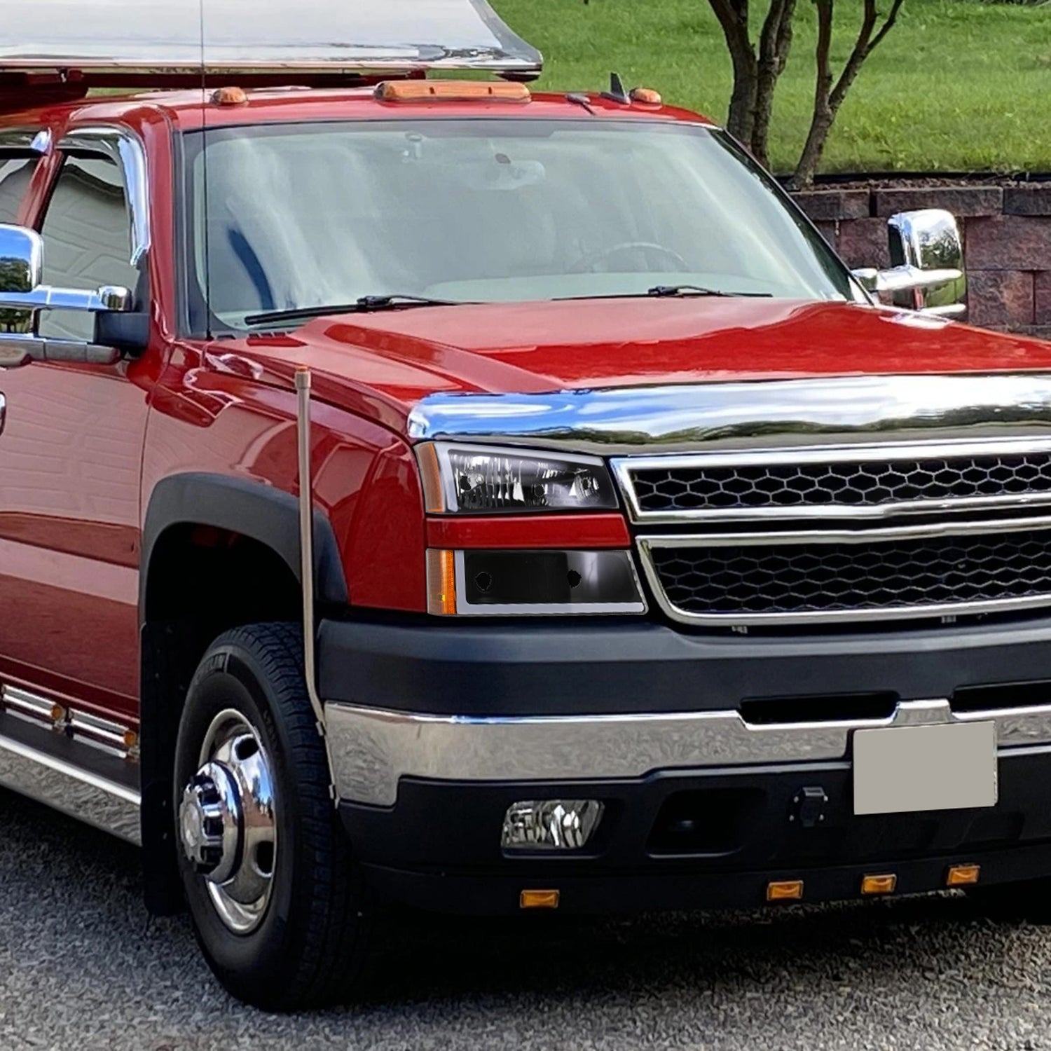 2002-2006 Chevy Avalanche/ Silverado LED Bar Factory Headlights&Bumper Lights