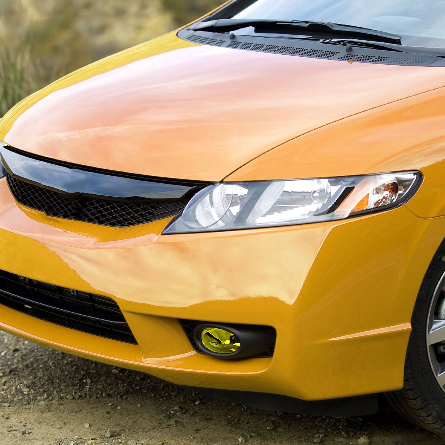 2009-2011 Honda Civic Sedan H11 Fog Lights Kit Chrome Housing/Yellow Lens