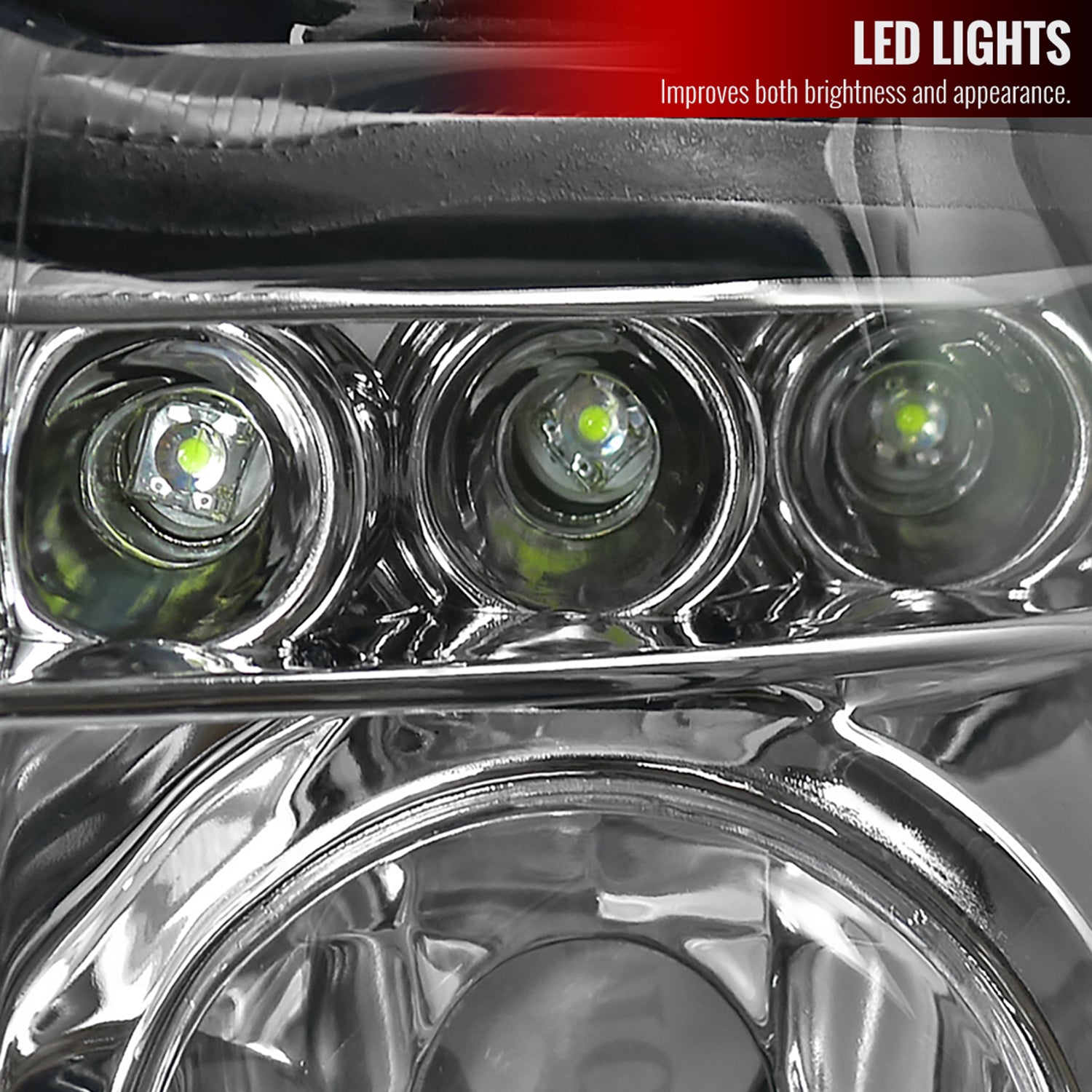 2001-2003 BMW E53 X5 Dual Halo Projector Headlights Chrome/Clear Lens