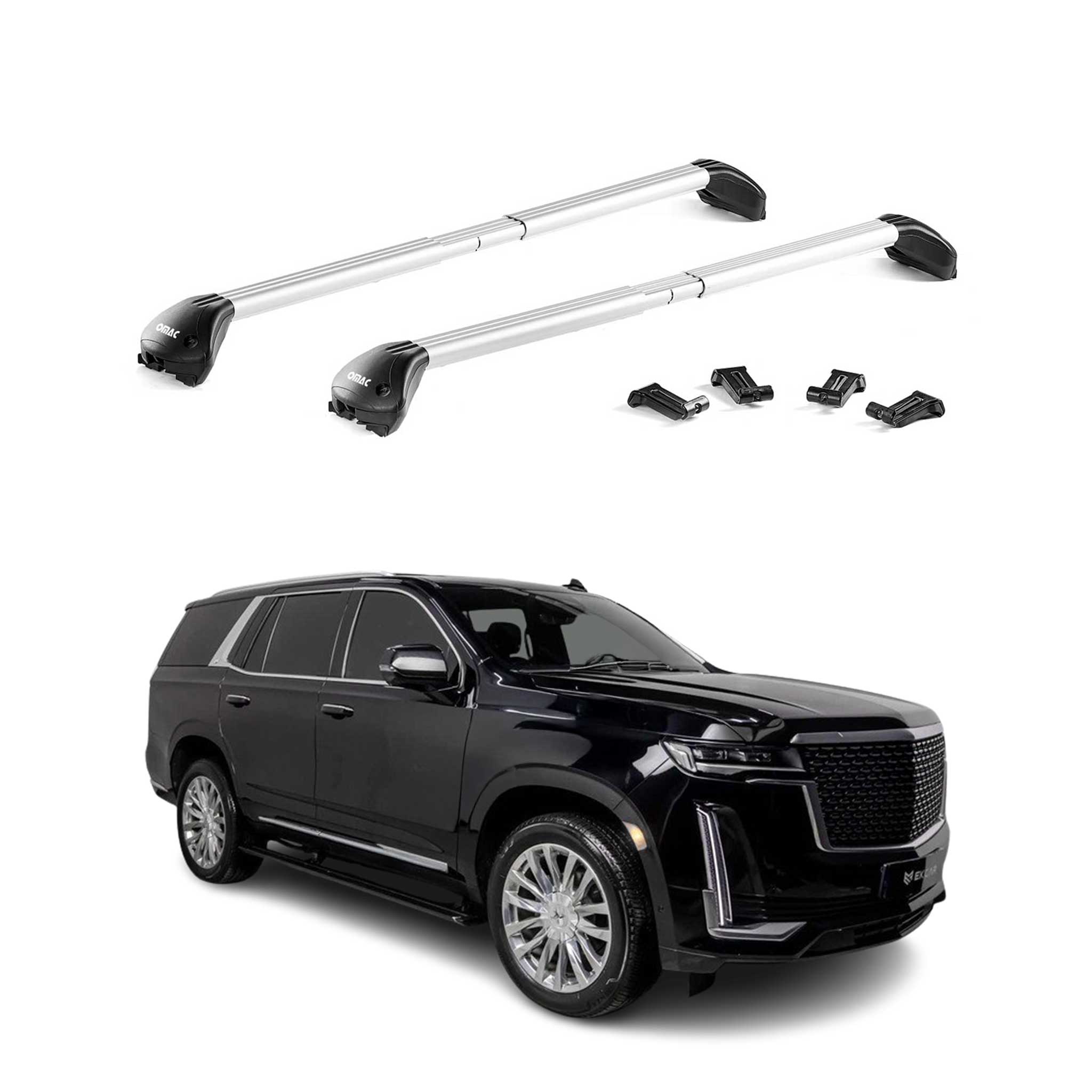 2021-2025 Cadillac Escalade / ESV Roof Rack Cross Bars Black Carrier 2 Pcs