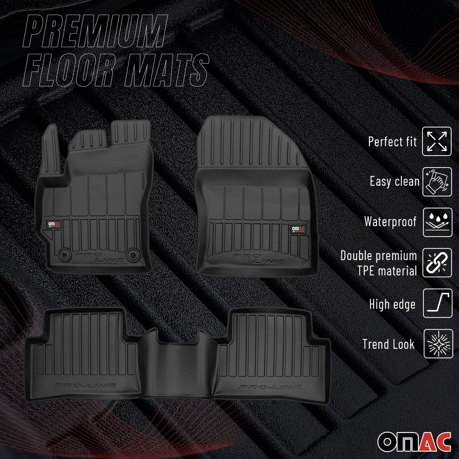 2022-2026 Toyota Corolla Cross Premium Floor Mats Liners Full Set All Weather Heavy Duty Black