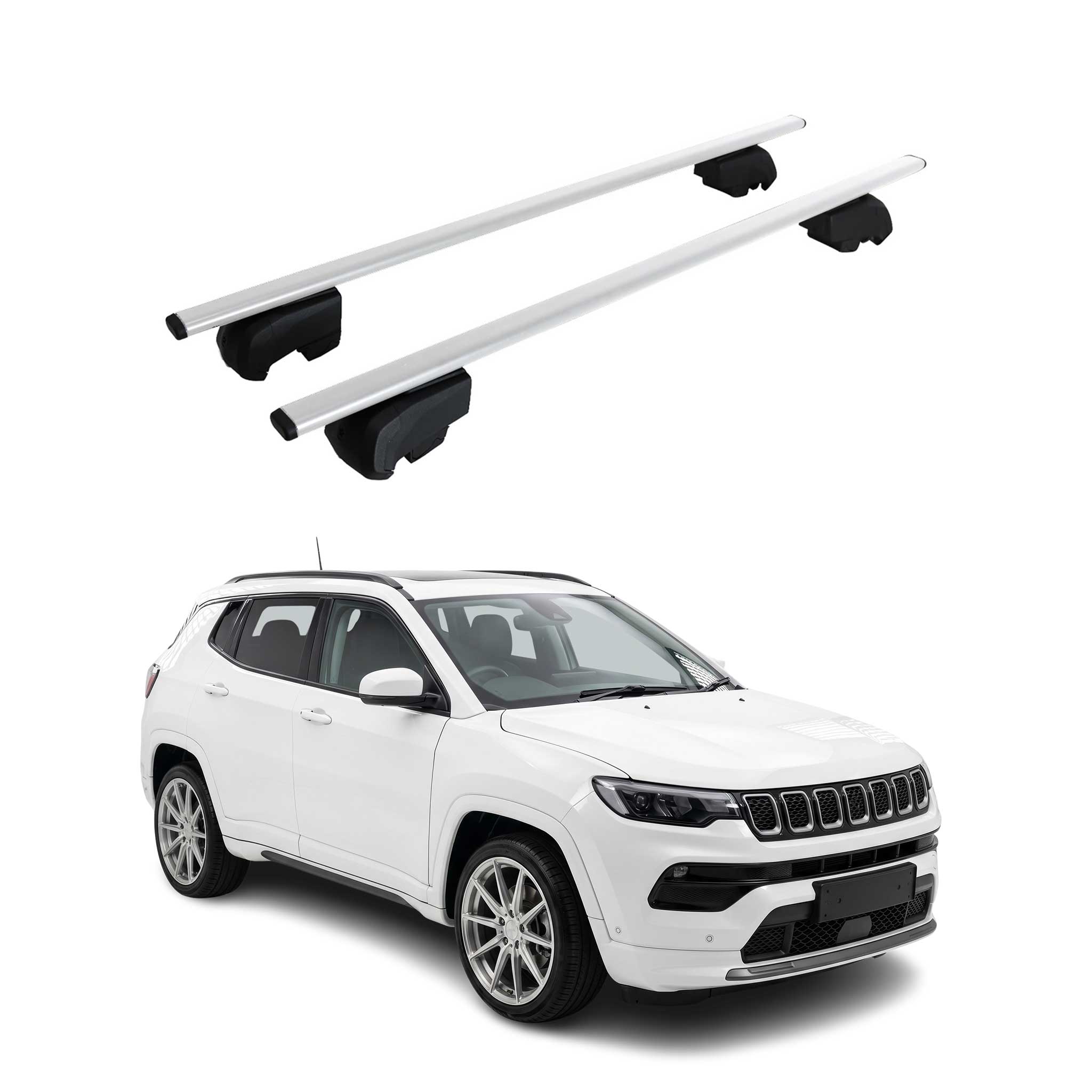 Roof Racks Luggage Carrier Cross Bars Iron for Jeep Compass 3.gen 2026-2027 Gray