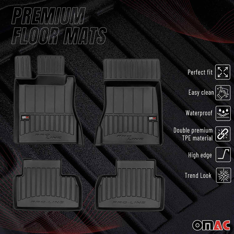 1999-2006 Mercedes S Class W220 SWB Premium Floor Mats Liners Full Set All Weather Heavy Duty Black