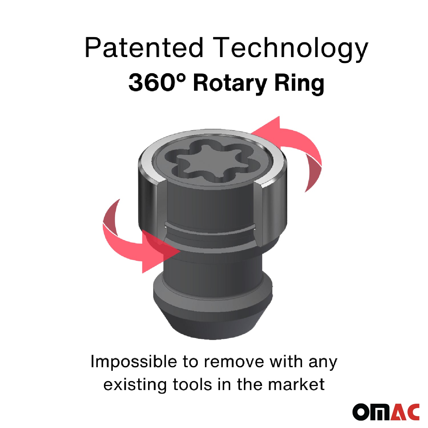 Wheel Lock Kit for Cadillac CT6 2016-2019 M14X1,5 Galvanized Silver 4Locks&1Key