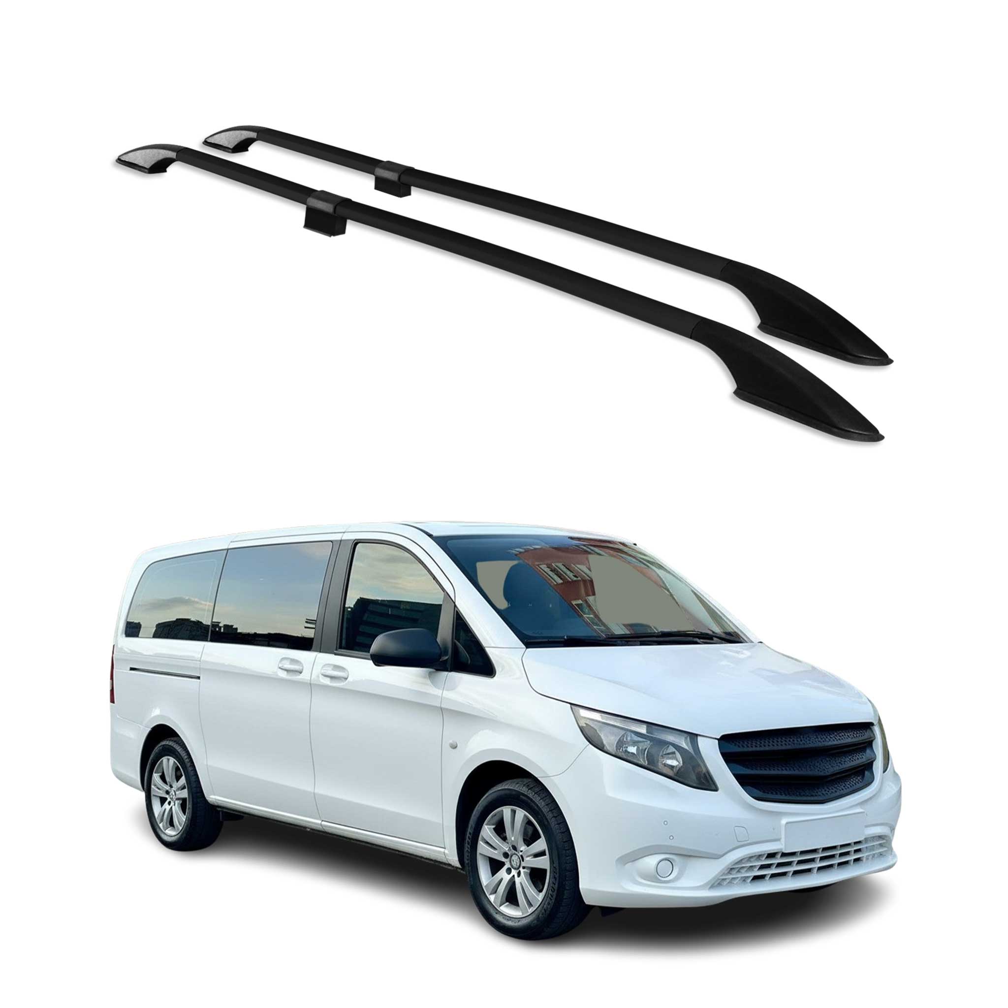 2016-2024 Mercedes Metris Mid Wheel Base Roof Rack Rails Side Rails Black