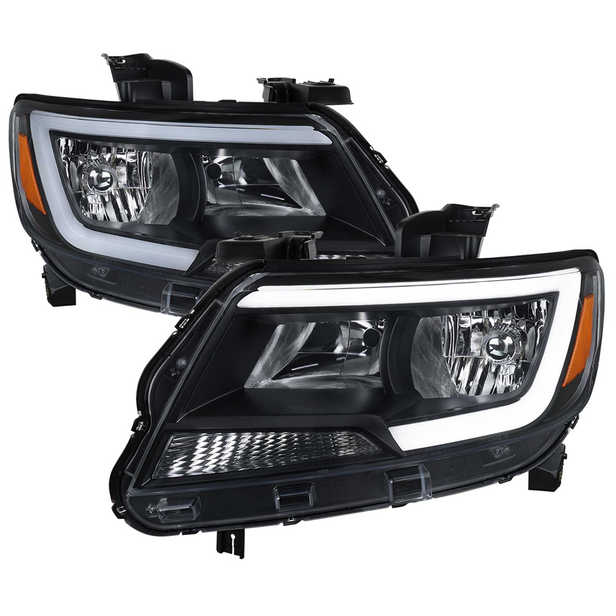For Chevrolet Colorado 2015-2022 Factory Style Headlights Switchback LED Bar Turn Signal Black Housing Clear Lens