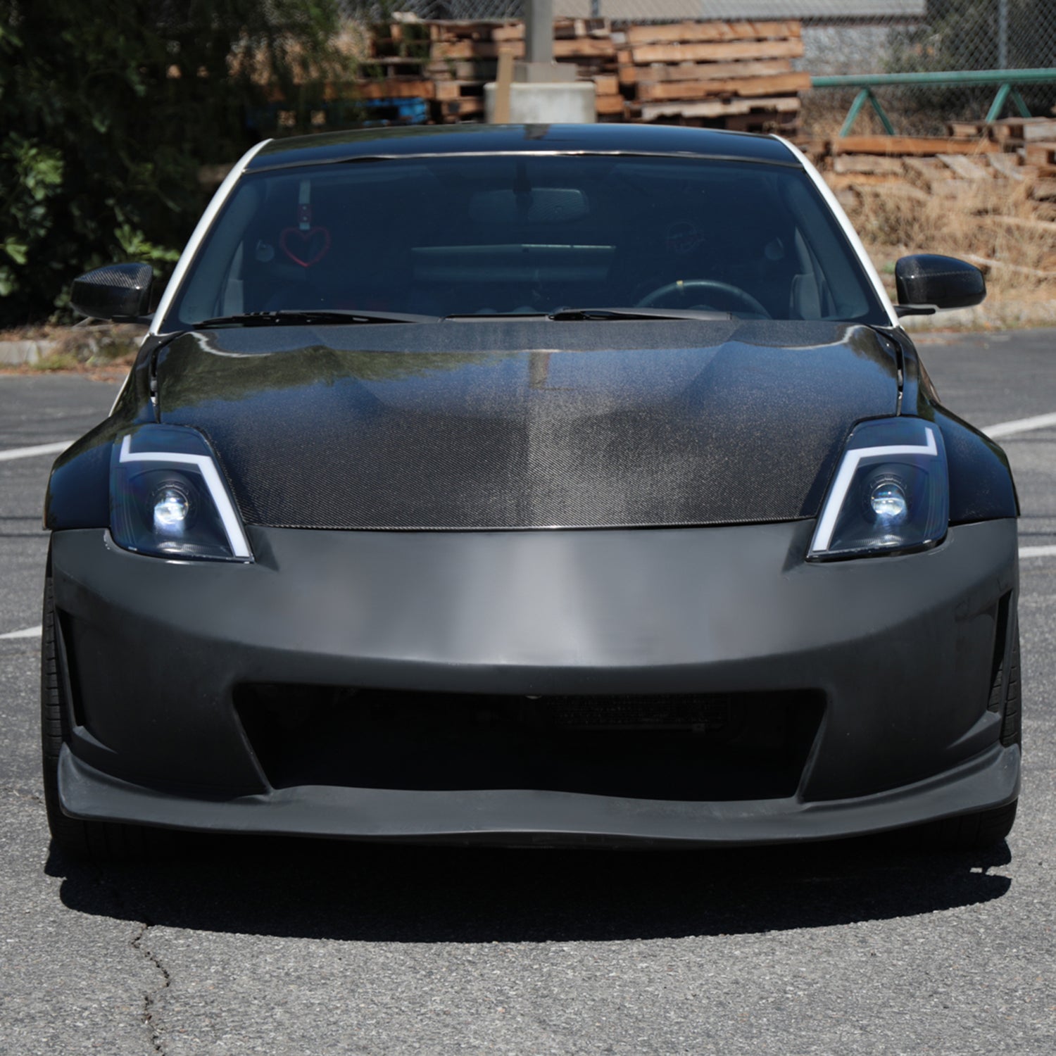 2006-2009 Nissan 350Z Turn Signal Animated LED Bar Projector Headlights Black