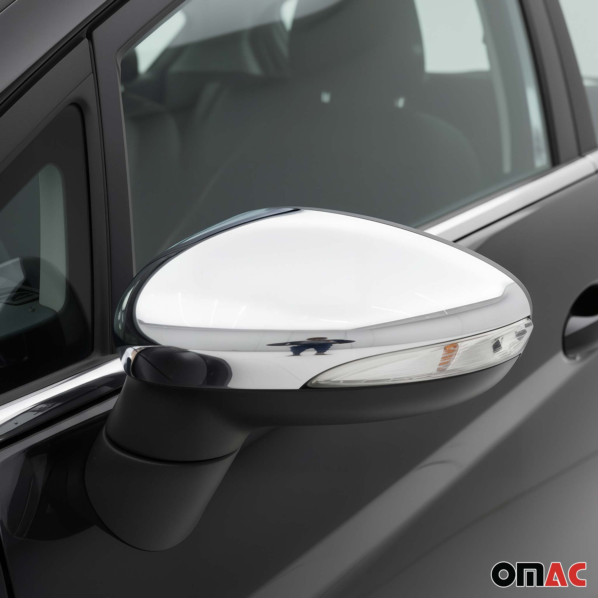 2011-2019 Ford Fiesta / B-Max Side Mirror Cover Caps Chrome Stainless Steel Silver 2Pcs