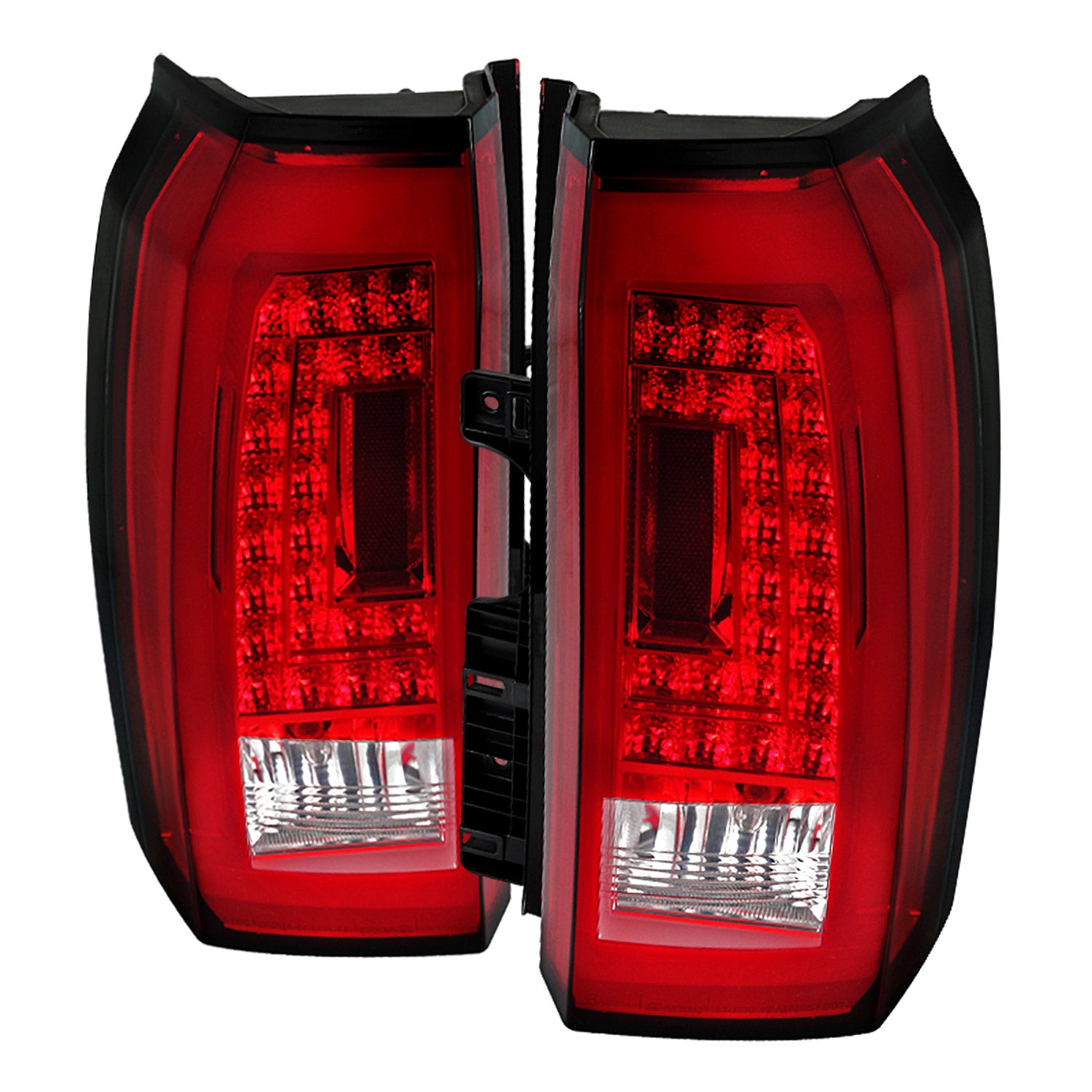 2015-2020 GMC Yukon/Yukon XL Denali SLE/SLT LED Tail Lights Chrome/Red Clear