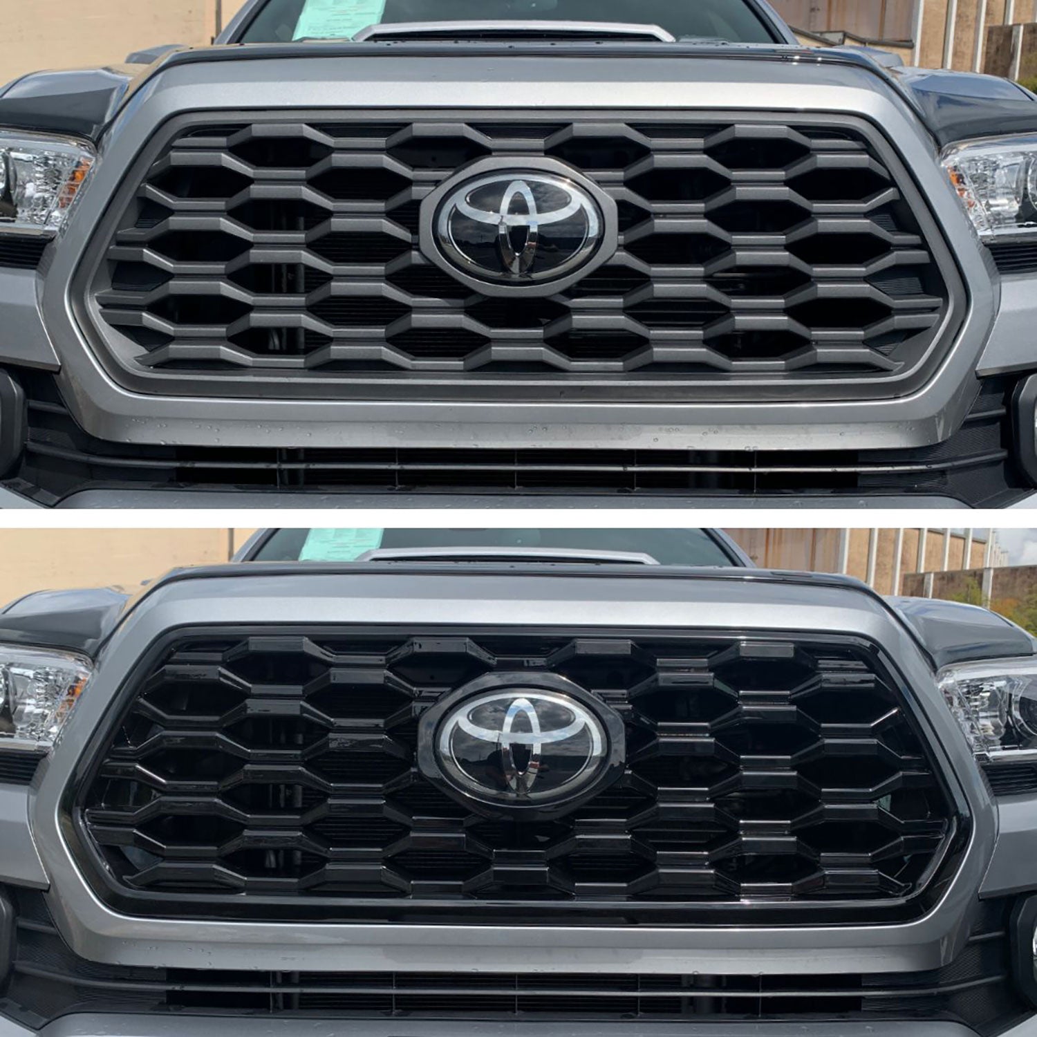 2020-2024 Toyota Tacoma Grille Overlay Gloss Black 1Pcs ABS Plastic