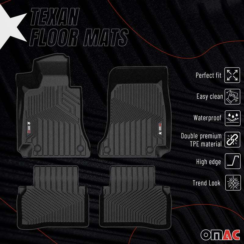 2017-2023 Mercedes E Class W213 Sedan Premium Floor Mats Liners First and Second Row Set