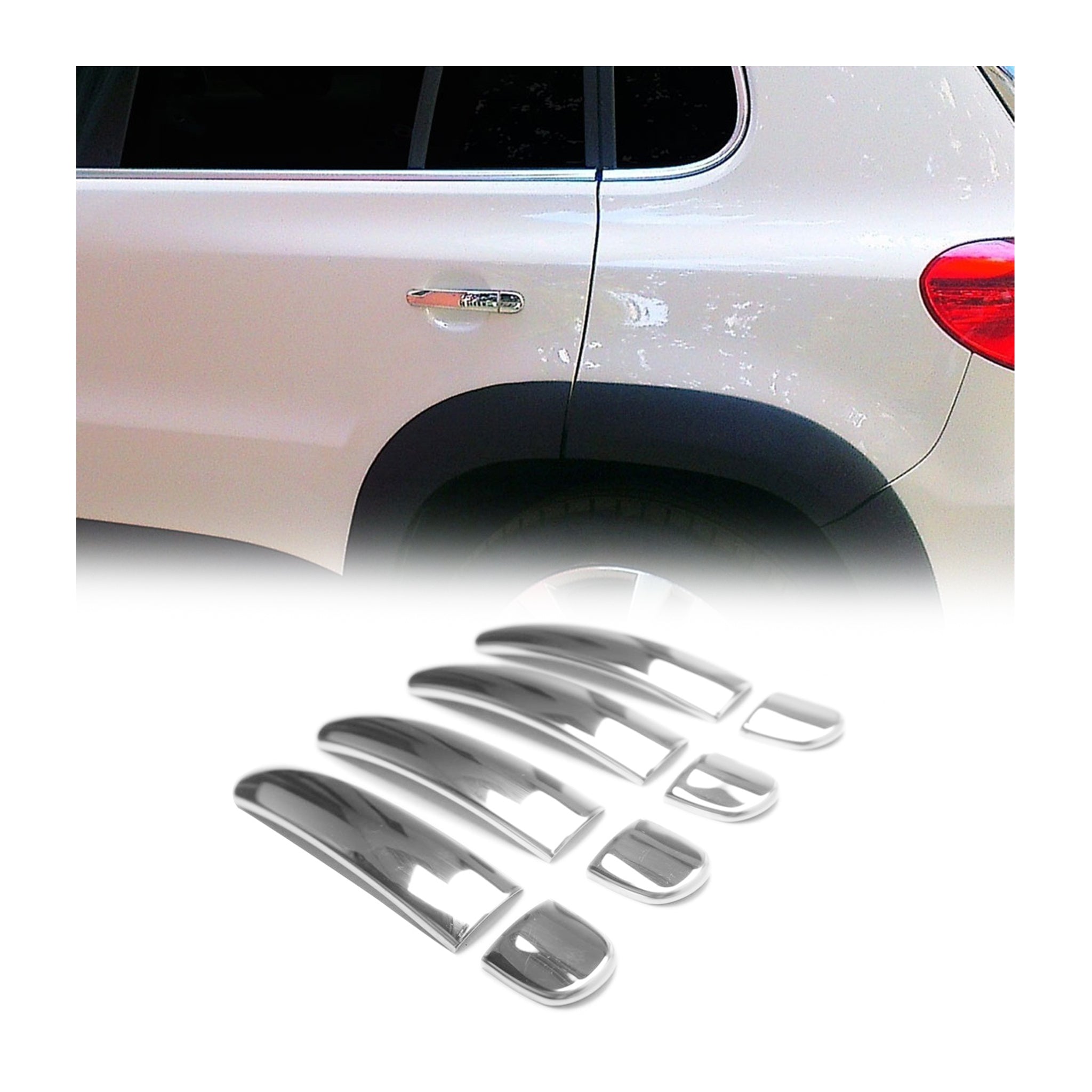 2017-2018 VW Tiguan Limited Car Door Handle Cover Protector Stainless Steel 8 Pcs