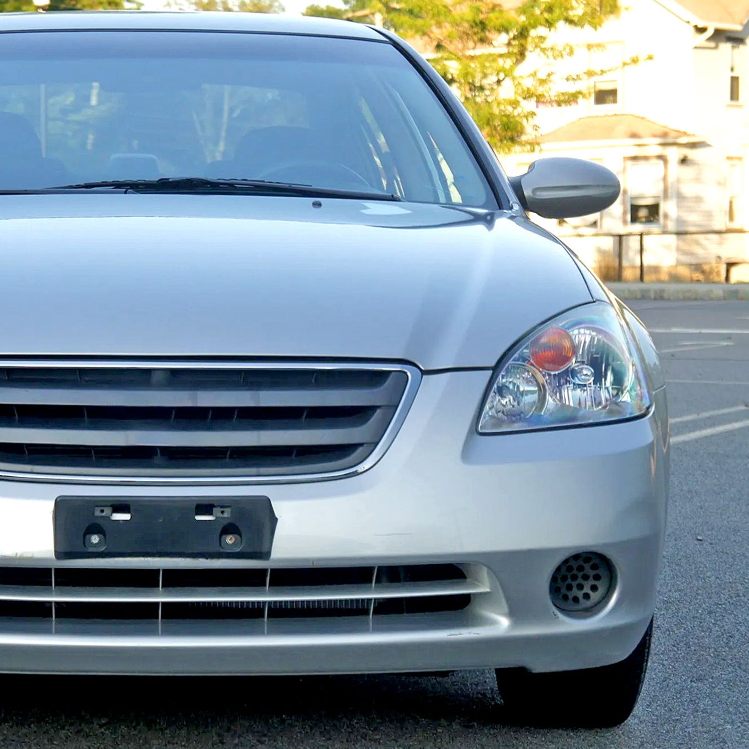 2002-2004 Nissan Altima Crystal Headlights w/ Amber Reflector Chrome/Clear